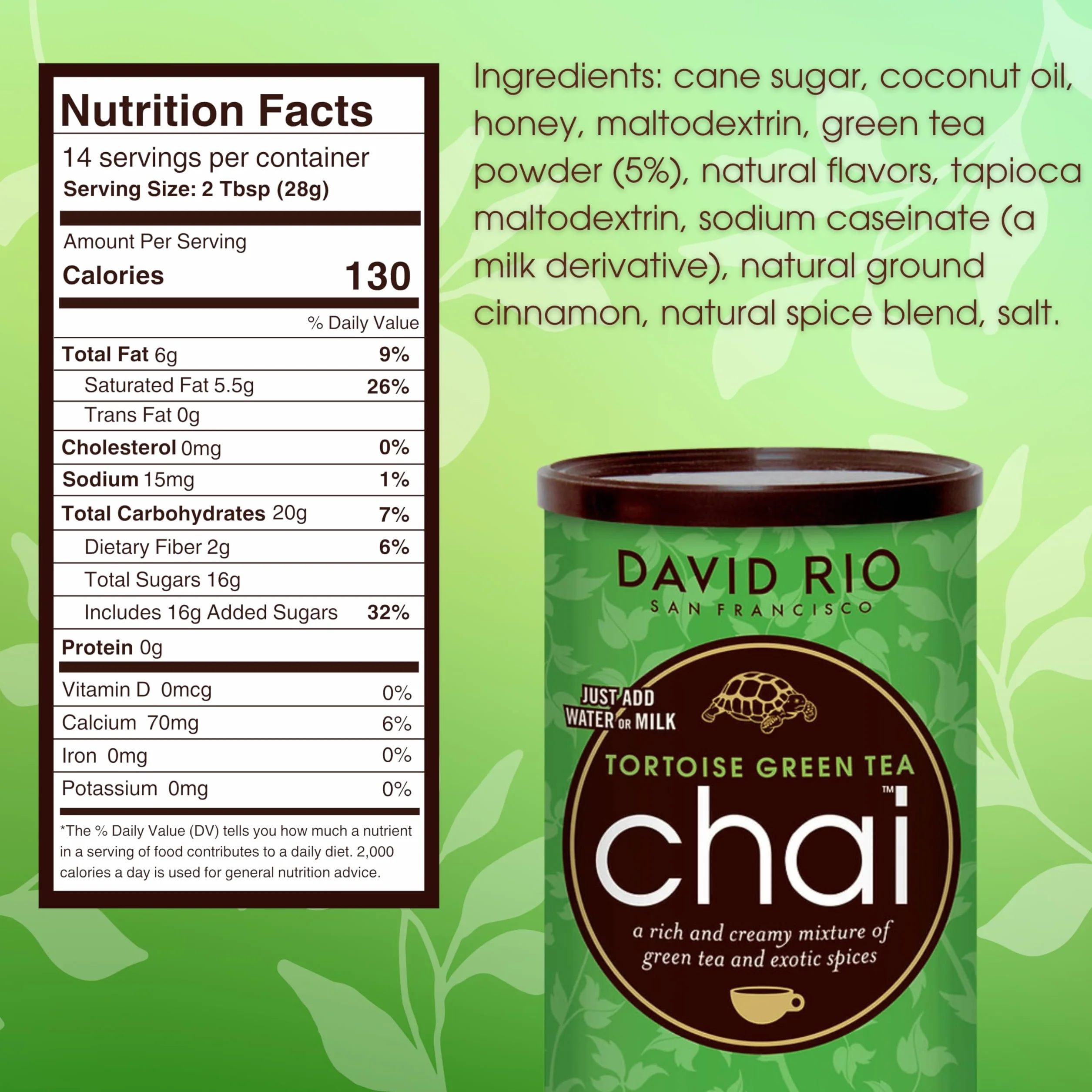 David Rio Chai Latte Tortoise Green Tea 398g