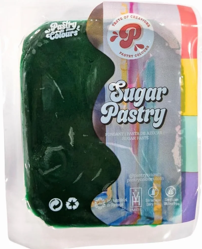 Fondant Verde Pasta de Azucar 250 Gramos para Cubrir Tartas y Decorar Pasteles