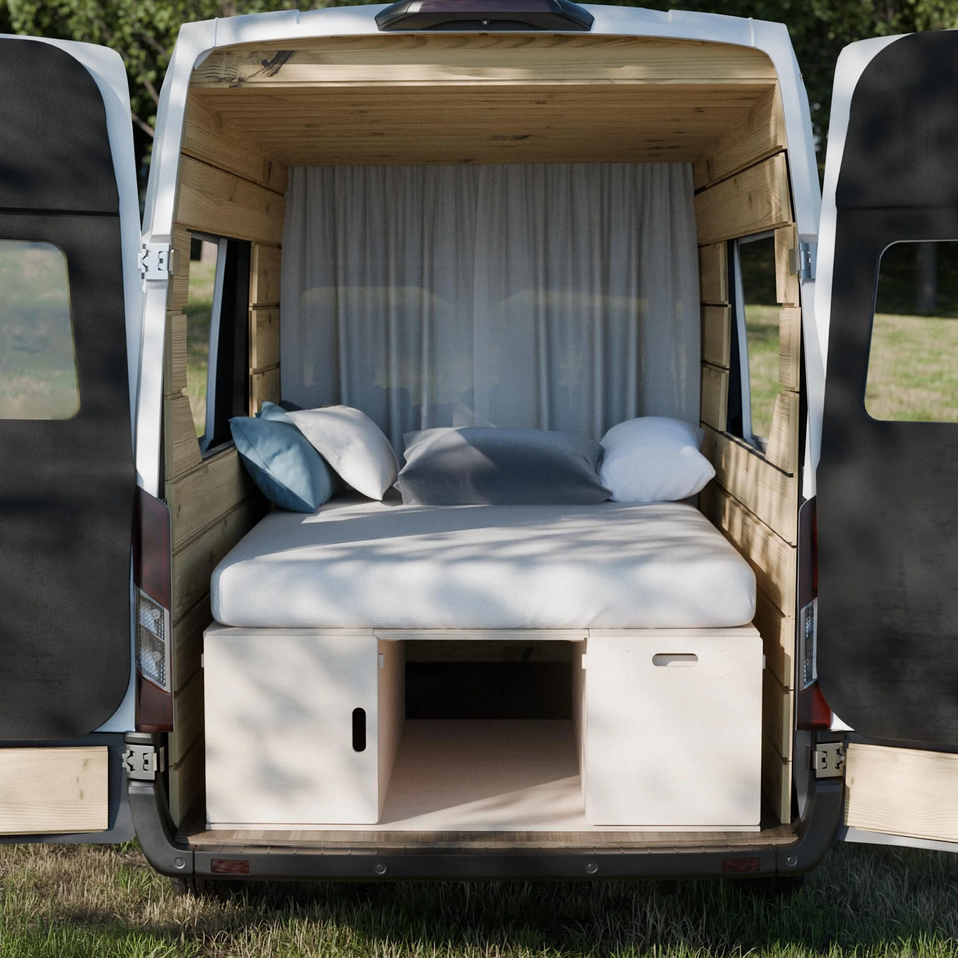 Kit Camper Siberia XL Dos Baúles, Mesa y Cama Extensible 200x135x42cm - No Necesita Homologar