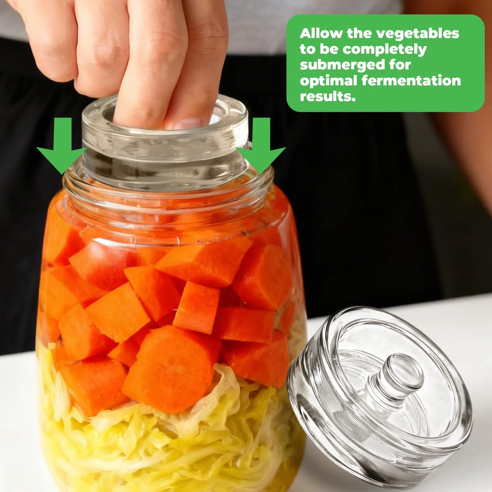 4 pesos de fermentación, pesos de vidrio para fermentación (7 cm de diámetro), peso de fermentación, accesorios para fermentación, adecuado para la fermentación de pepinillos, chucrut, etc.
