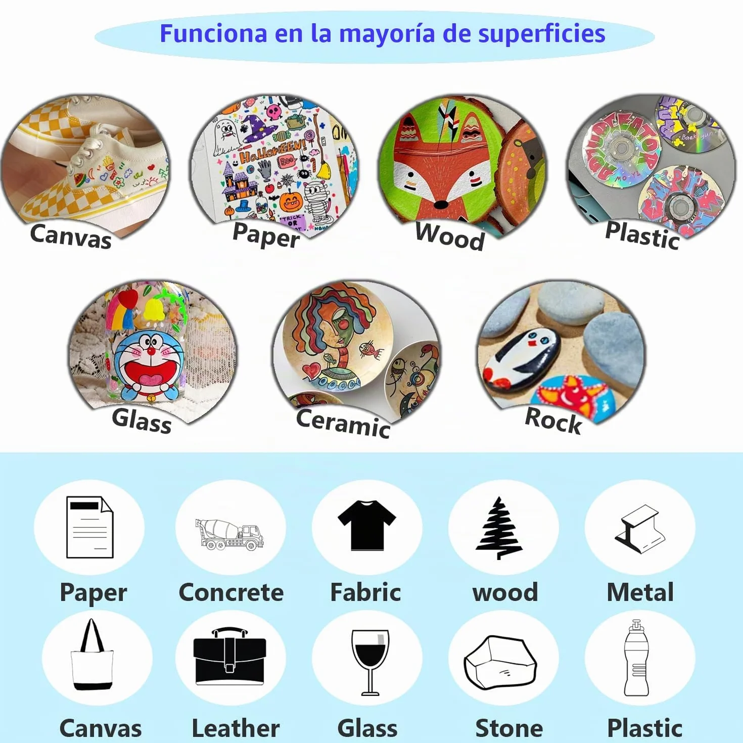 Rotuladores Acrílicos 72 Colores, Doble Punta con Fina y Pincel para Roca, Cristal, Cerámica, Plástico