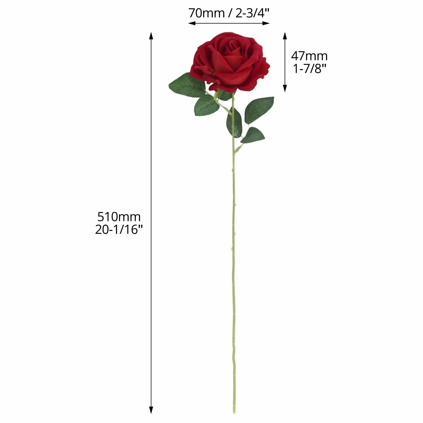 QWORK® 12 Piezas Rosas Artificiales, Rosas Rojas, Flores Artificiales con Tallos Largos de plástico para Bodas, decoración del hogar
