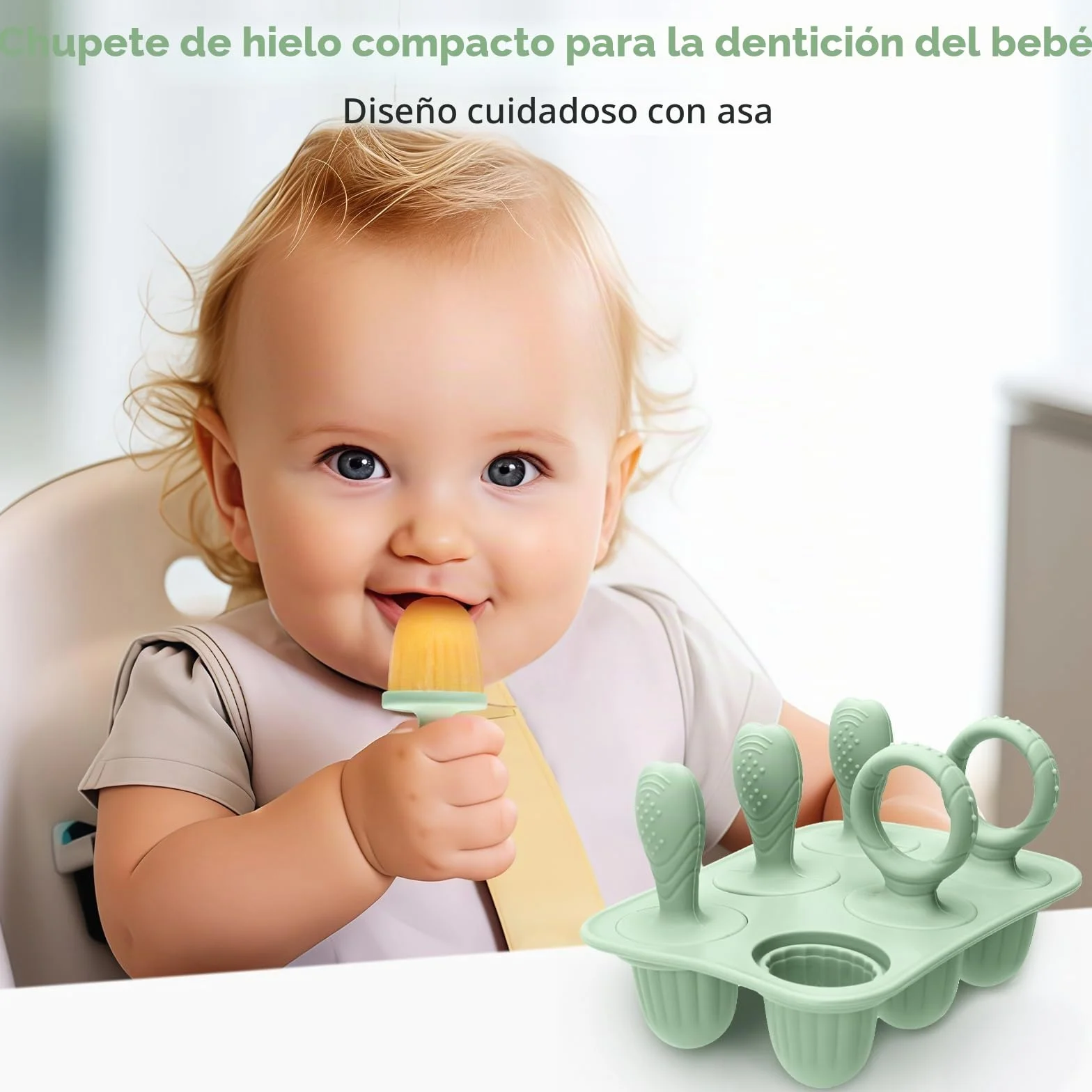CLDY Mini moldes de silicona sin BPA para niños pequeños, 6 moldes de 17 ml, aptos para congelador y lavavajillas, verde