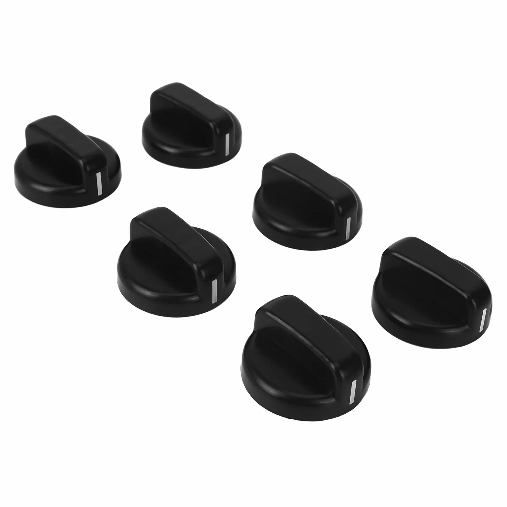Cocina de gas Perillas de control Negro Plastico 6 PCS