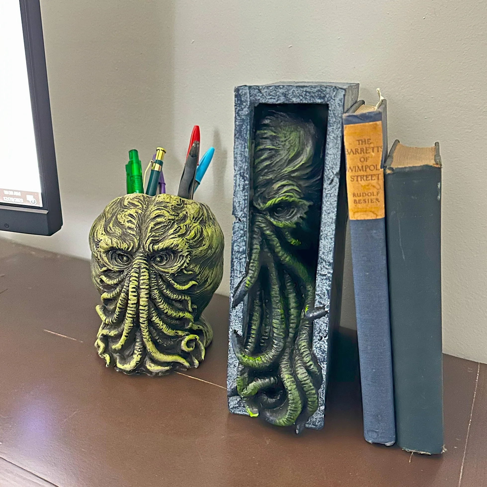 Toy Vault Cthulhu - Inserto de estantería, sujetalibros de Resina, Estatua de Monstruo de Cthulhu