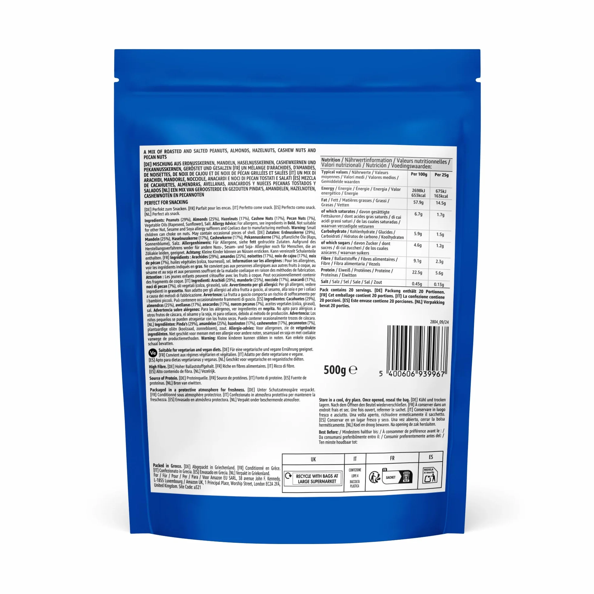 Mezcla de Frutos Secos by Amazon 500 g 1 Paquete