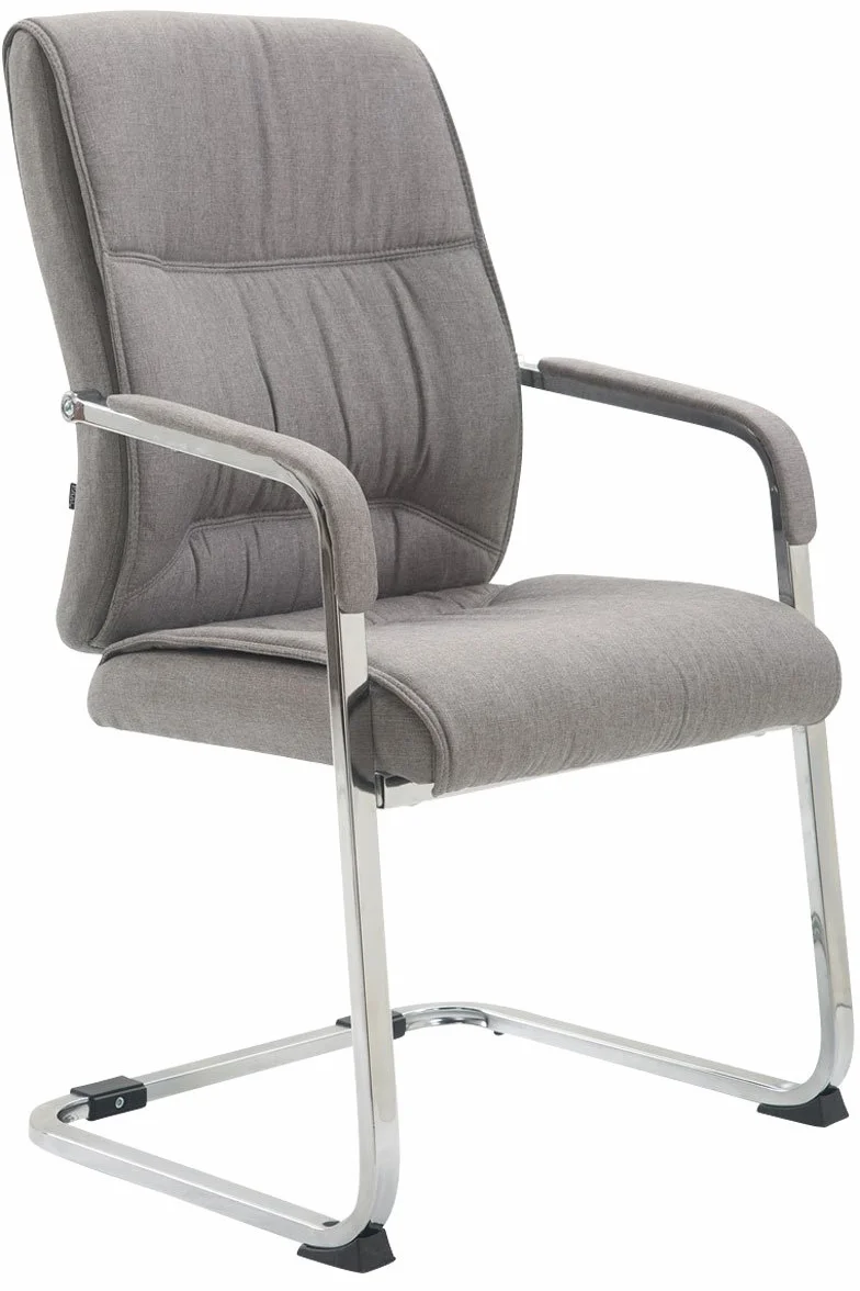 CLP Silla De Conferencia Anubis En Tela I Silla De Reunion En Estilo Cantiléver I Silla De Oficina Sin Ruedas & con Base De Metal, Color:Gris