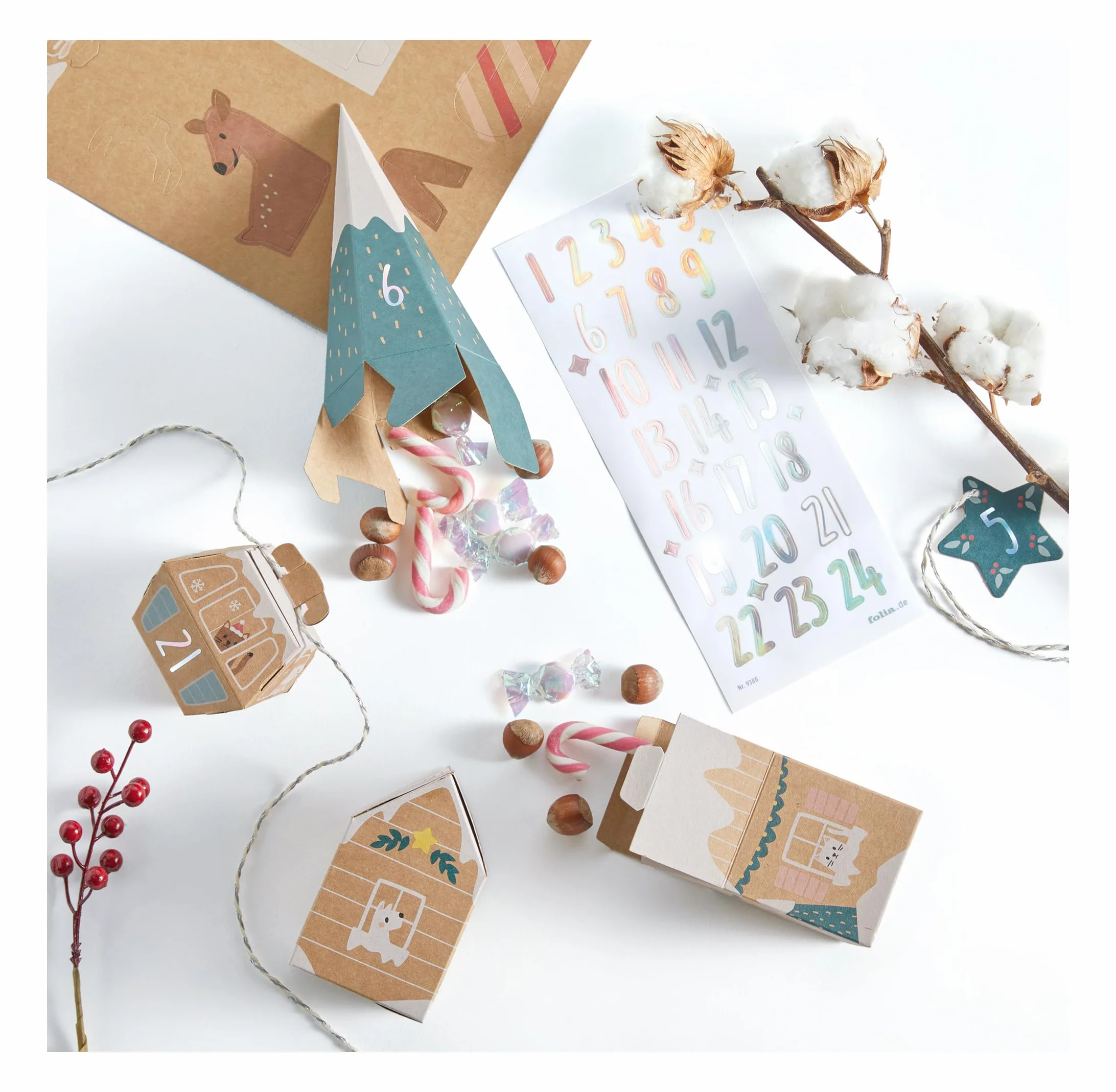 Set de Manualidades Calendario Adviento Pueblo Nieve 113 Piezas Bricolaje Ciudad