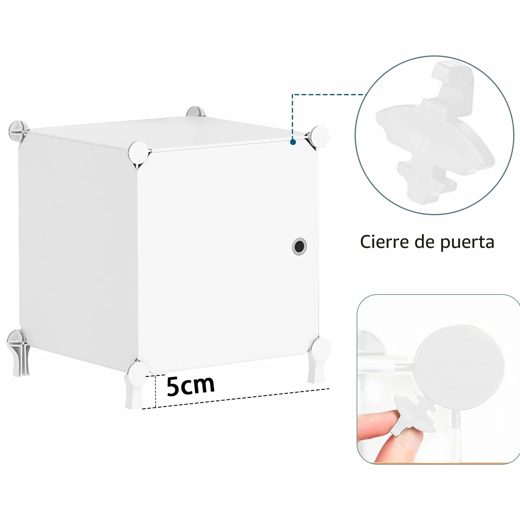 AWTATOS Organizador de Almacenamiento de 6 Cubos con Puertas, Estante Modular Apilable Blanco