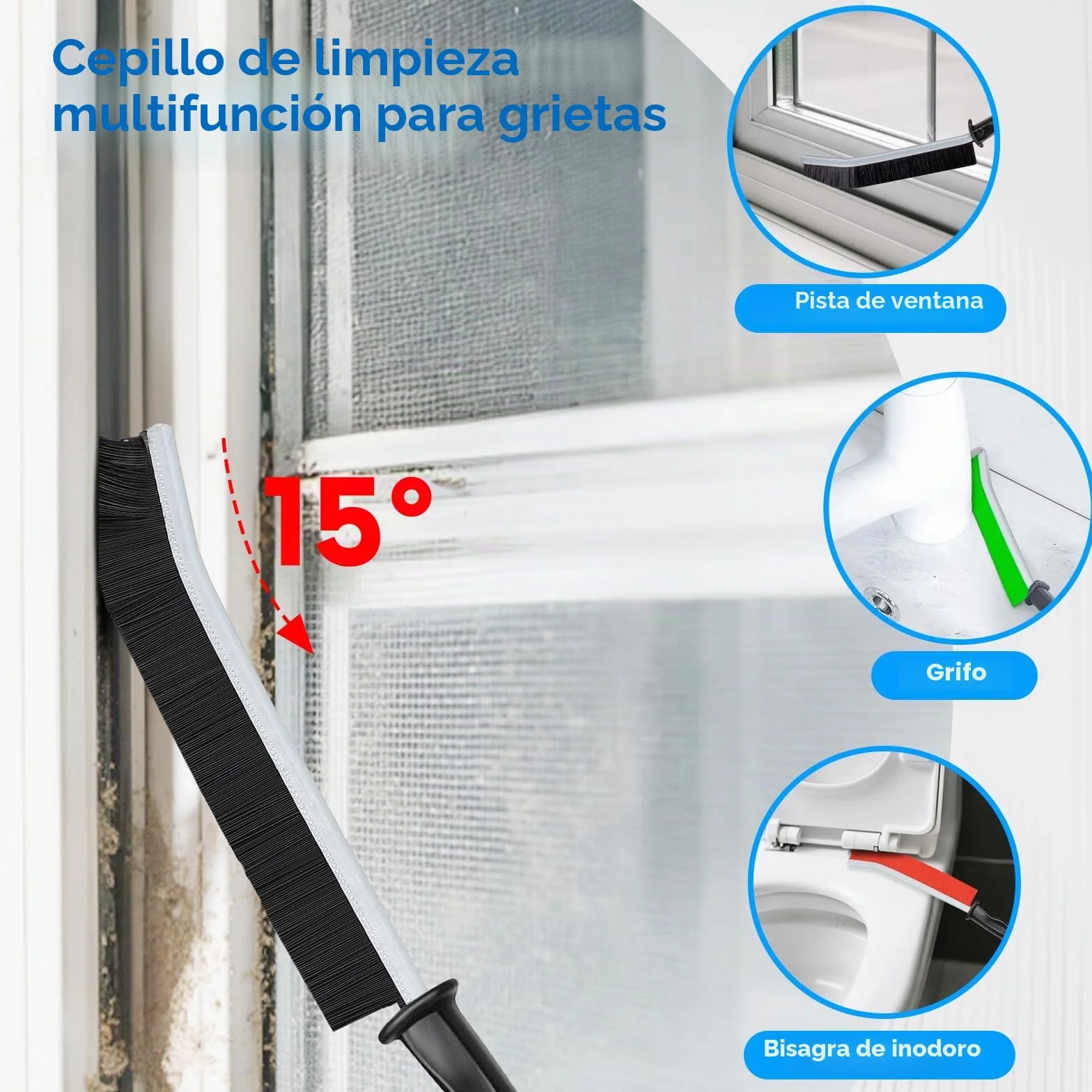 Cepillo de limpieza para grietas, suministros de herramientas de limpieza de grietas de cerdas duras finas para lugares estrechos, juego de limpieza de 12 piezas de uso doméstico pequeño para
