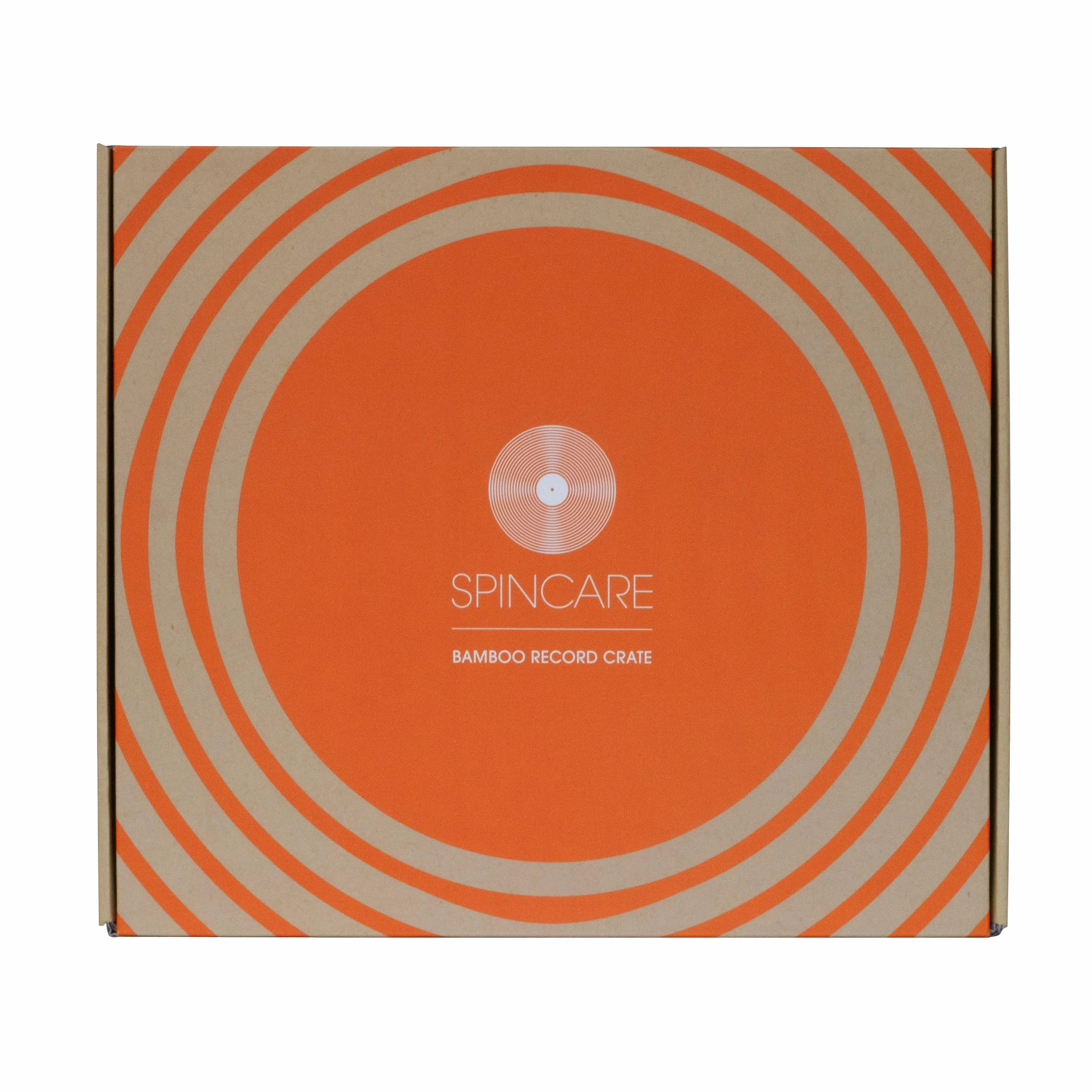 SPINCARE Caja de Almacenamiento para Discos de Vinilo de Madera de Bambú Premium 12 pulgadas Capacidad 80 Discos