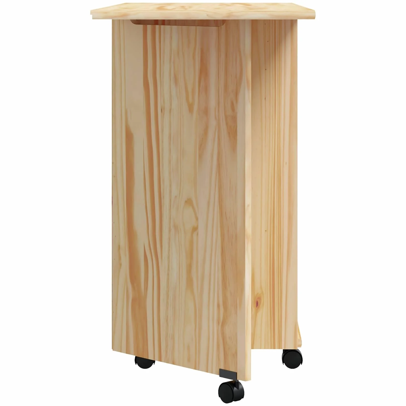 vidaXL Gabinete Rodante con Escritorio Moss Barniz Transparente, Sala Moderna, Mueble útil, gabinete Rectangular con Escritorio, Estilo Minimalista, Madera de Pino