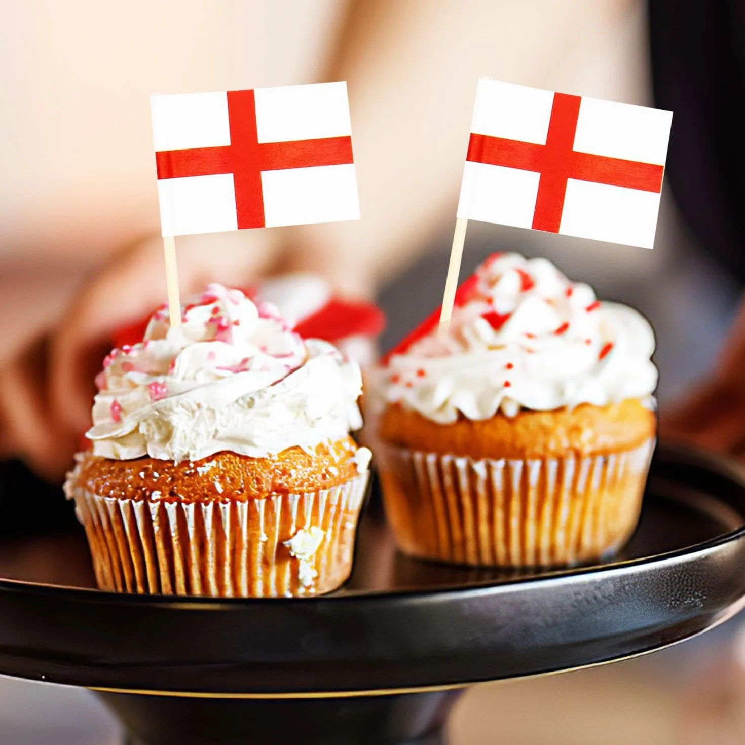 Palillos De Dientes De La Bandera De Inglaterra, Decoraciones De Pasteles De Fútbol