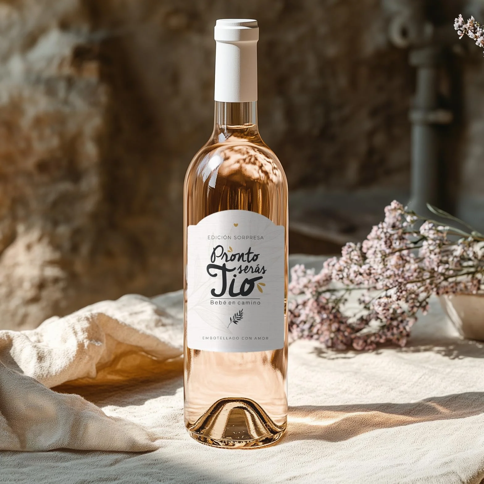 Manahia Etiqueta de Vino Tío Vas a ser tío bebé en camino Idea Regalo Original Emotivo Anuncio Embarazo Hermano Cuñado Sorpresa creativa anunciar Nacimiento Futuro Tito