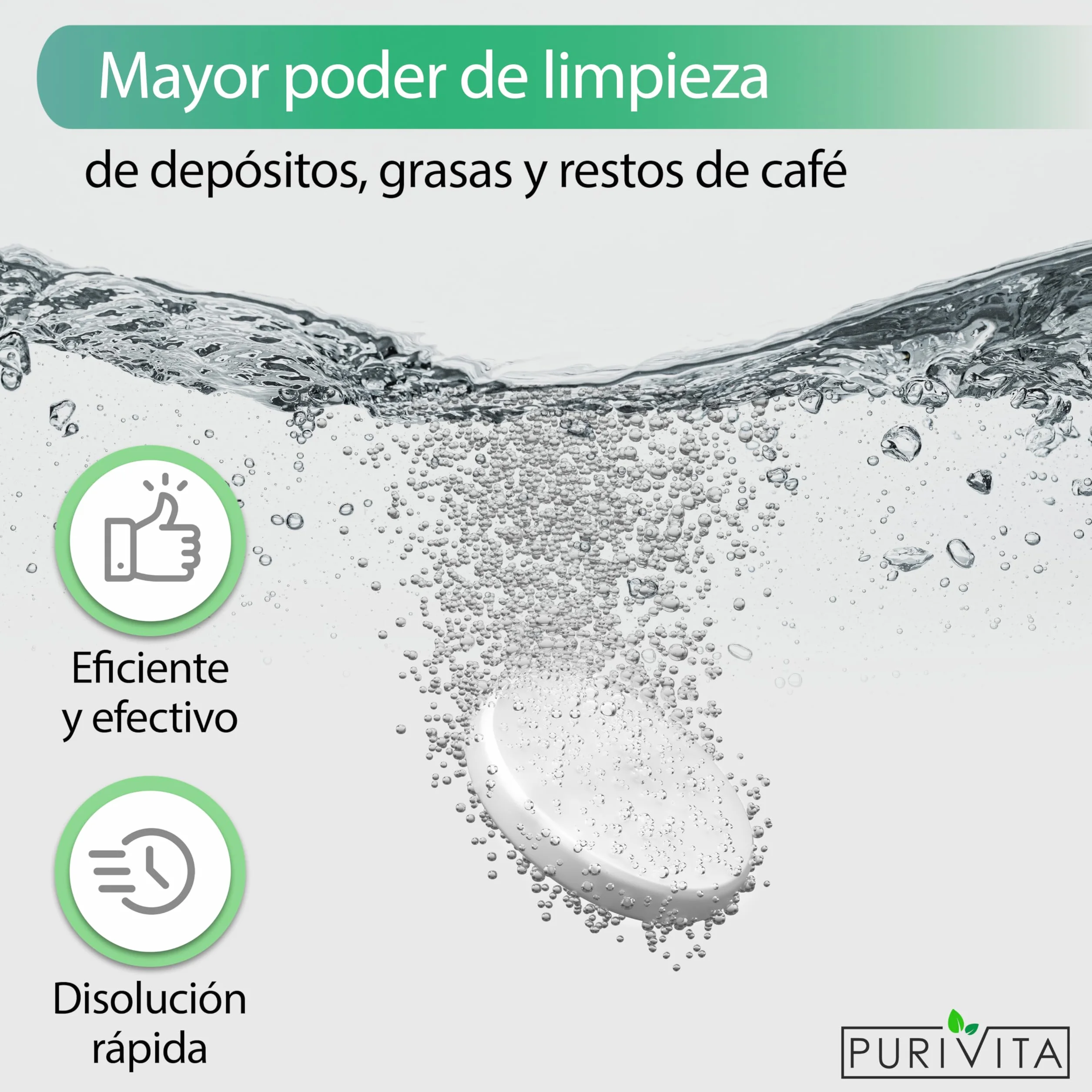 PURIVITA® Pastillas descalcificadoras para cafeteras Delonghi, Krups, Jura, Senseo, Nespresso - 30 pastillas
