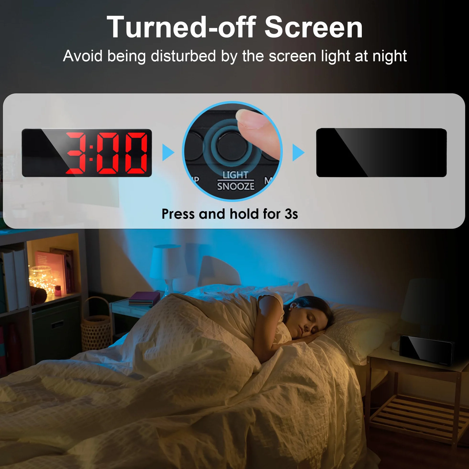 Lafocuse Reloj Despertador Digital, 6.7" LED Despertador Números Grande por USB/Batería con Temperatura, Fecha, Snooze, Brillo Ajustable, 12/24 Horas, Reloj Mesita de Noche Sobremesa, Rojo
