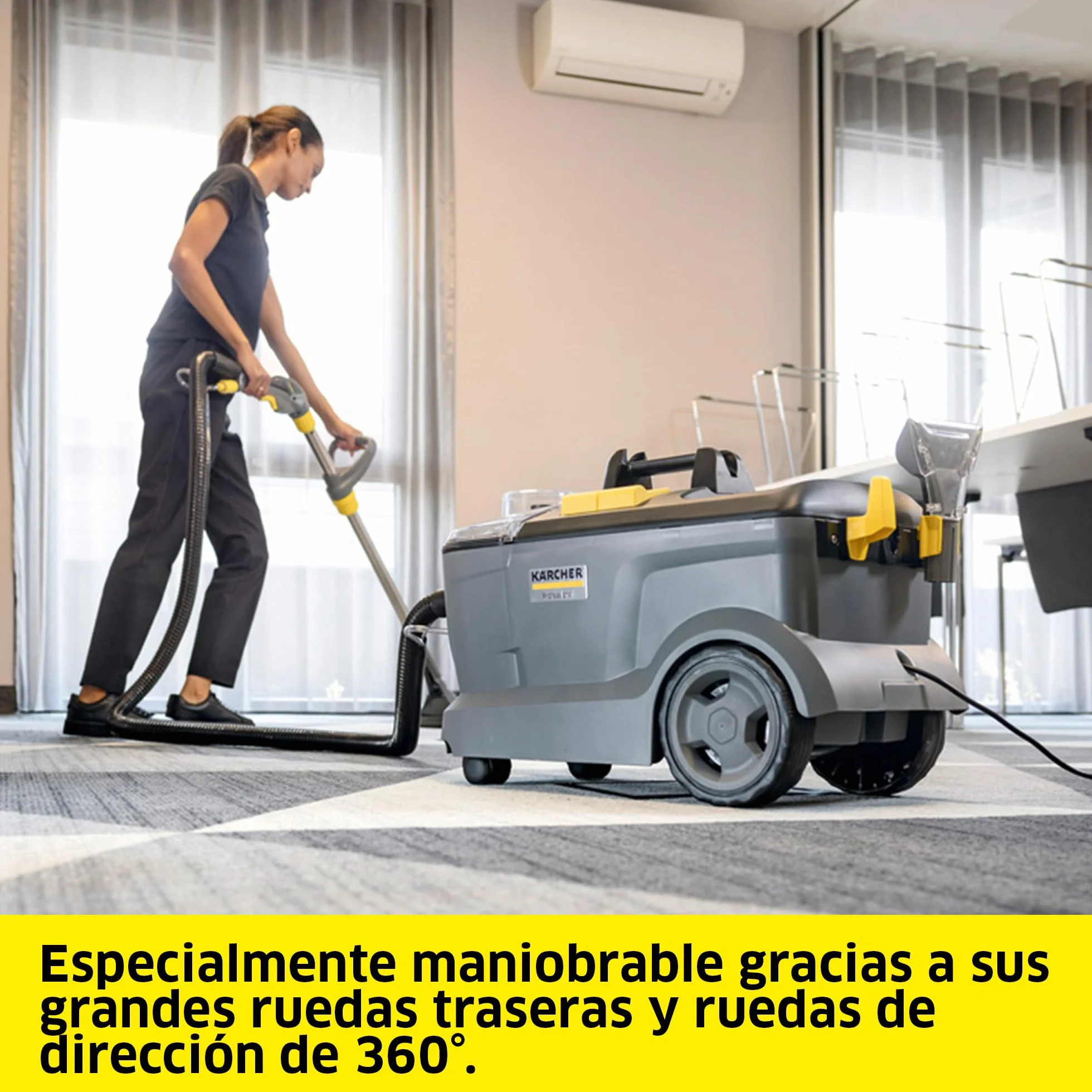 Kärcher lava-aspirador Puzzi 10/1 Edition, tanque: 10 l, caudal de pulverización: 1 l/min, rendimiento: 20-25 m2/h, peso: 10,5 kg, boquilla para tapicerías, boquilla para ranuras, boquilla para suelos