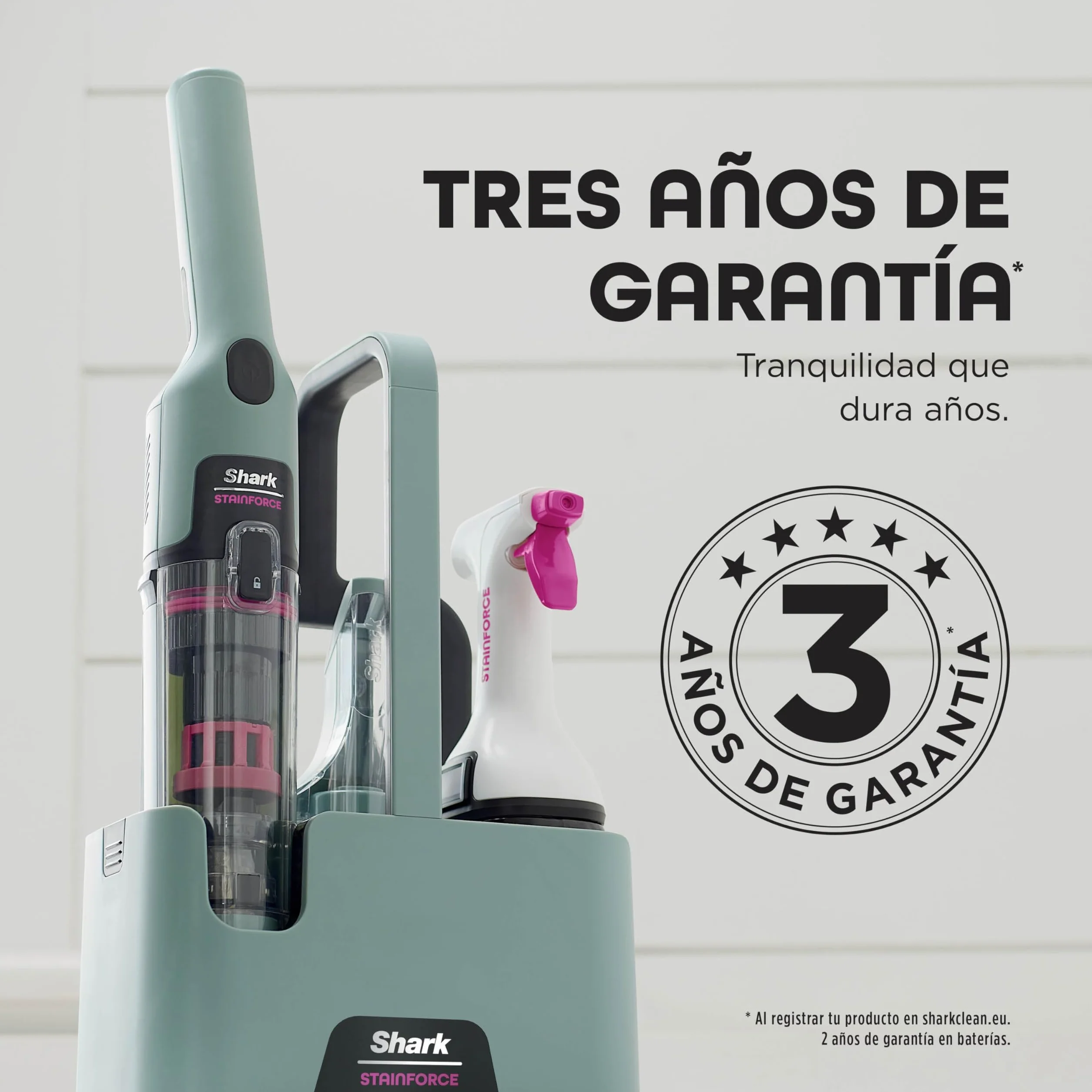 Shark StainForce Limpiador Portátil para Manchas y Olores - Limpieza de Alfombras, Tapicerías, Escaleras y Coches - Incluye Accesorios y 2 Soluciones de Limpieza - Cobre, HX100EUCP