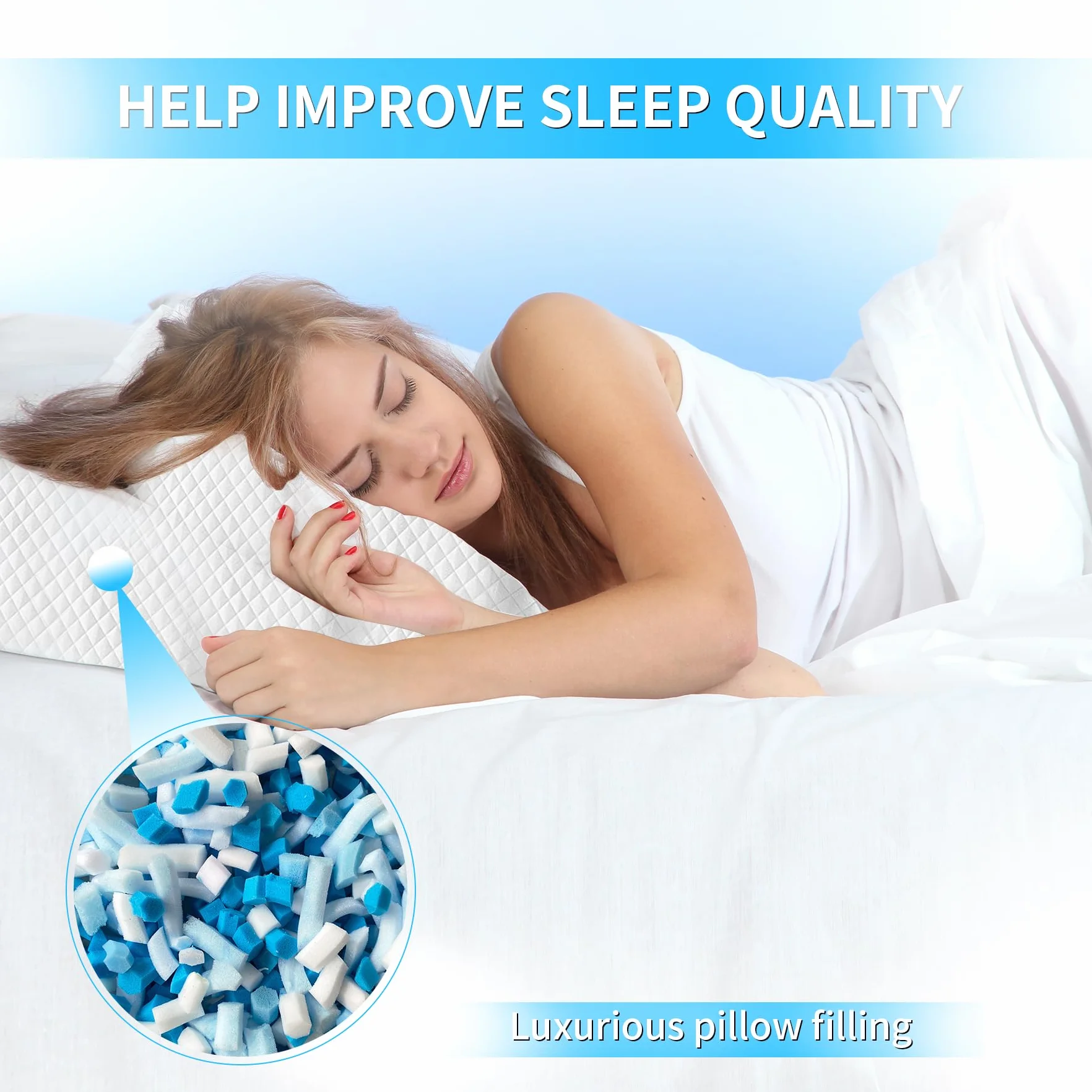 Relleno de espuma viscoelástica de gel triturado de 6,6 kg, relleno cómodo y suave, relleno de espuma viscoelástica para almohada refrescante, puf, animal de peluche, cama de perro, cojín de
