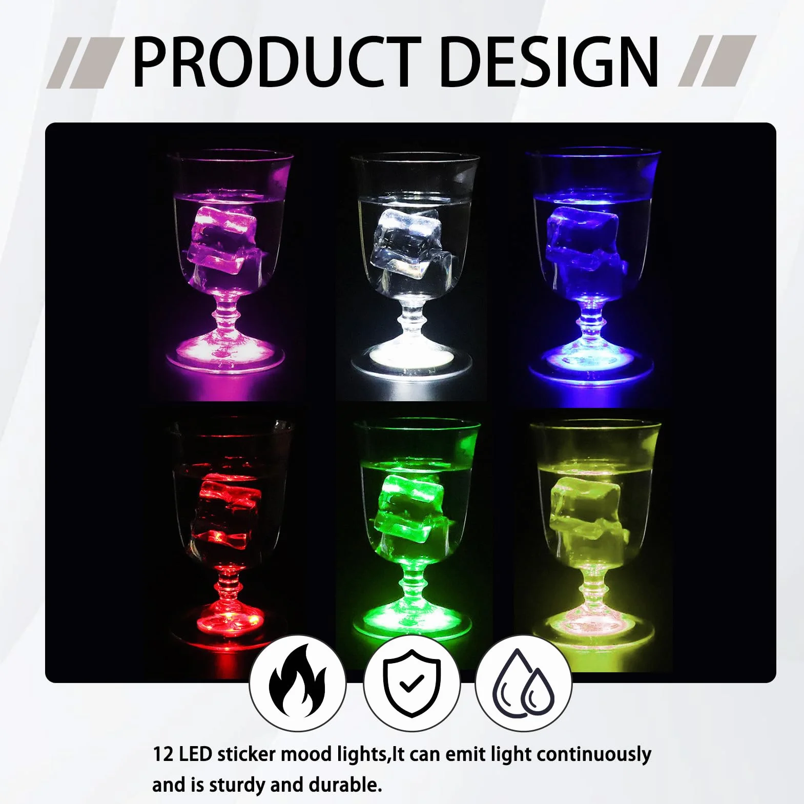 Pegatinas LED Luces Ambientales de 7 Colores, 6 cm Posavasos con 3 Modos, Luminosas Autoadhesivas para Bar, Fiesta, Cerveza, Té, Café