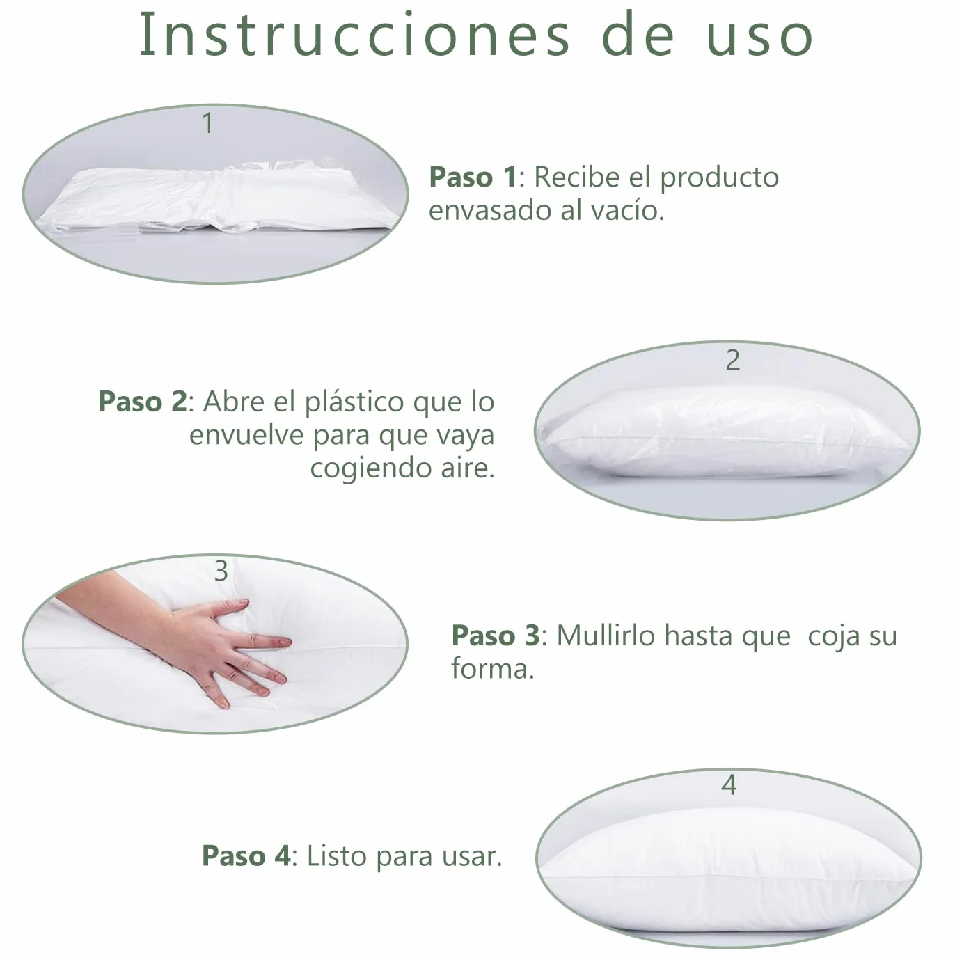 MERCURY TEXTIL Relleno de Cojín Juego de 2/4 Unidades Antialérgico Fibra Hueca Alta Recuperación 50x70 cm