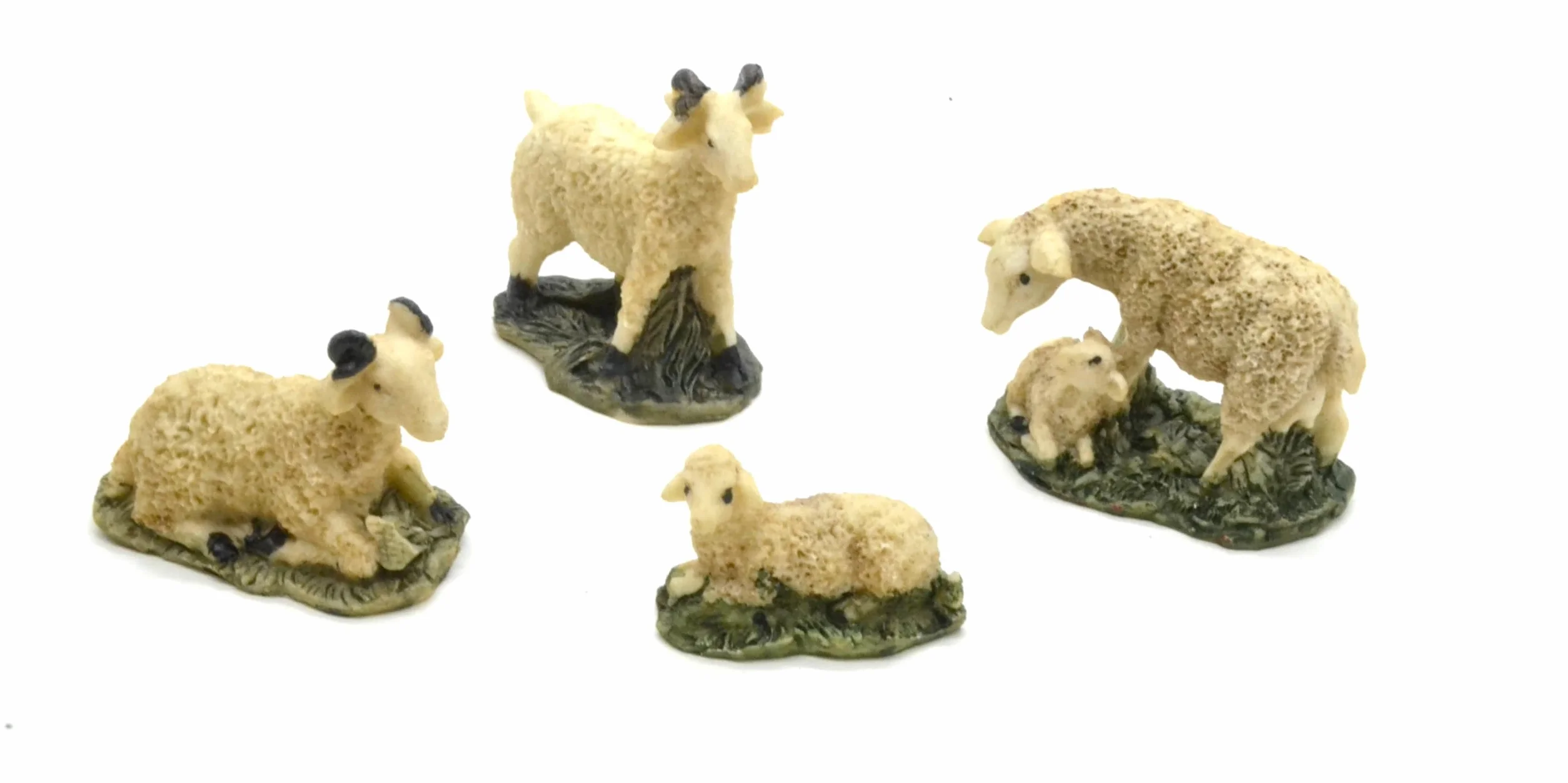 Figuritas de Navidad 6cm Ovejas Carneros Corderos Escena Natividad Animales 3 Reyes
