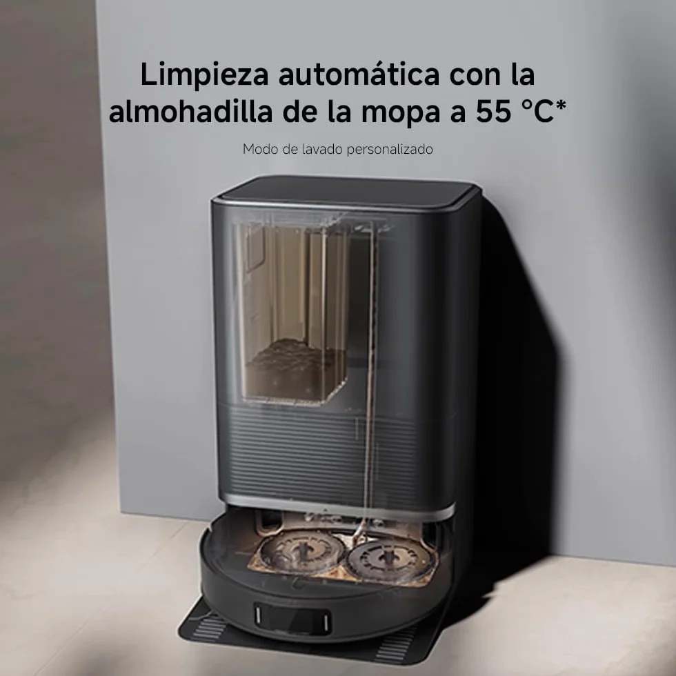 XIAOMI Robot Vacuum X20 MAX con estación Todo en uno: Vaciado automático, Lavado a Alta Temperatura y Secado rápido. 8000Pa, Brazo Extensible, Cepillo Anti-enredos, navegación LDS y Control por App.