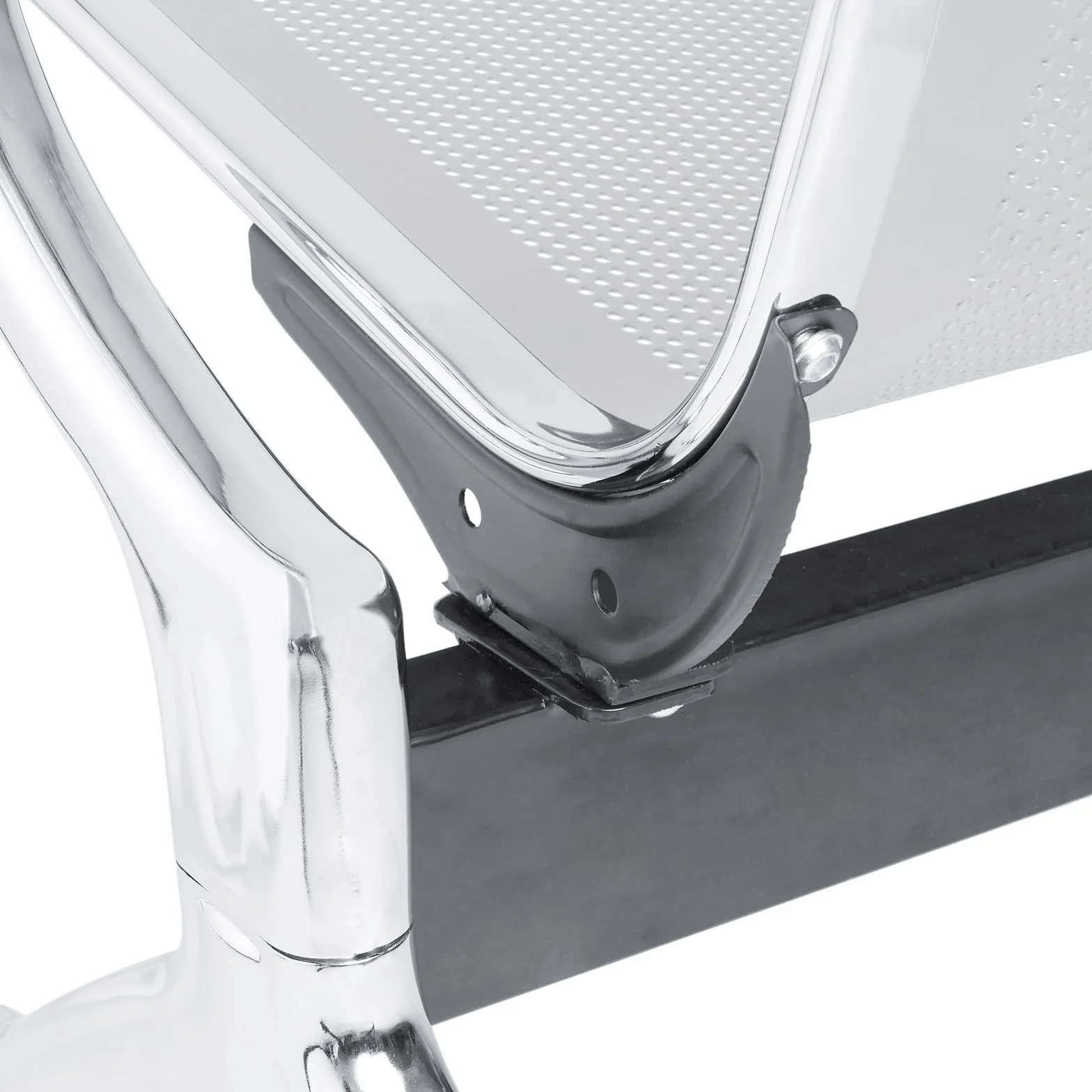 PrimeMatik - Bancada para Sala de Espera con sillas ergonómicas Plateadas de 3 plazas