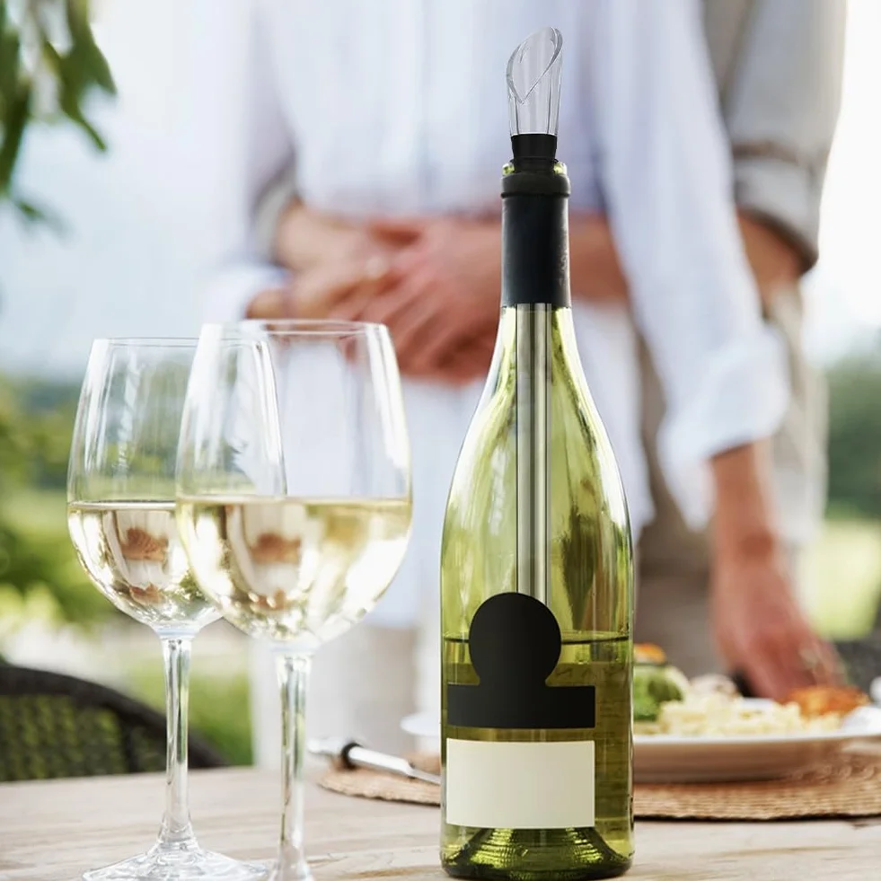 Enfriador Botellas Vino con Varilla de Enfriamiento, Acero Inoxidable, Aereador y Vertedor