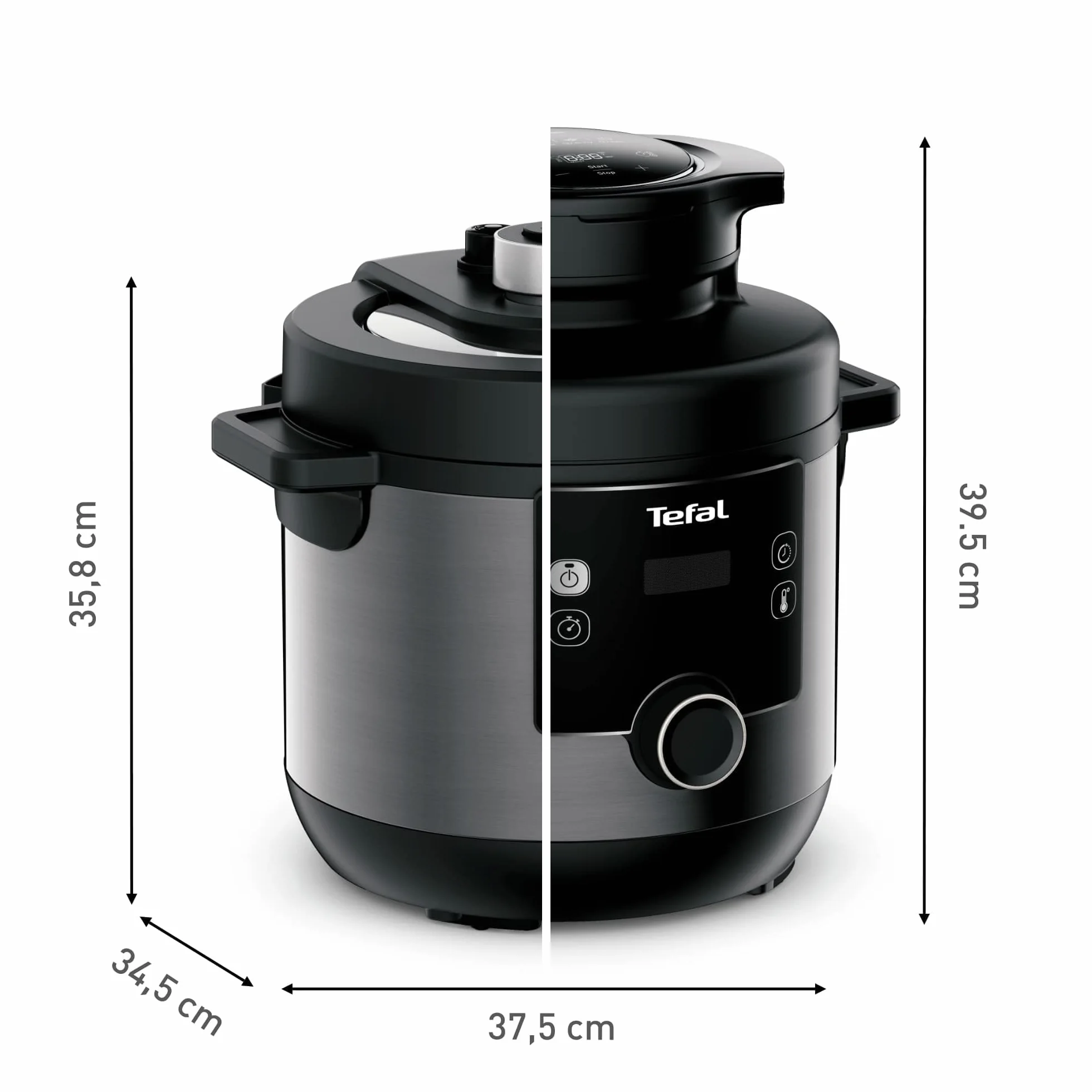 Tefal CY7788 Turbo Cuisine & Fry Multicooker, olla a presión y freidora de aire caliente, 14 programas de cocción, tapa extra crujiente, versátil, 7,6 L
