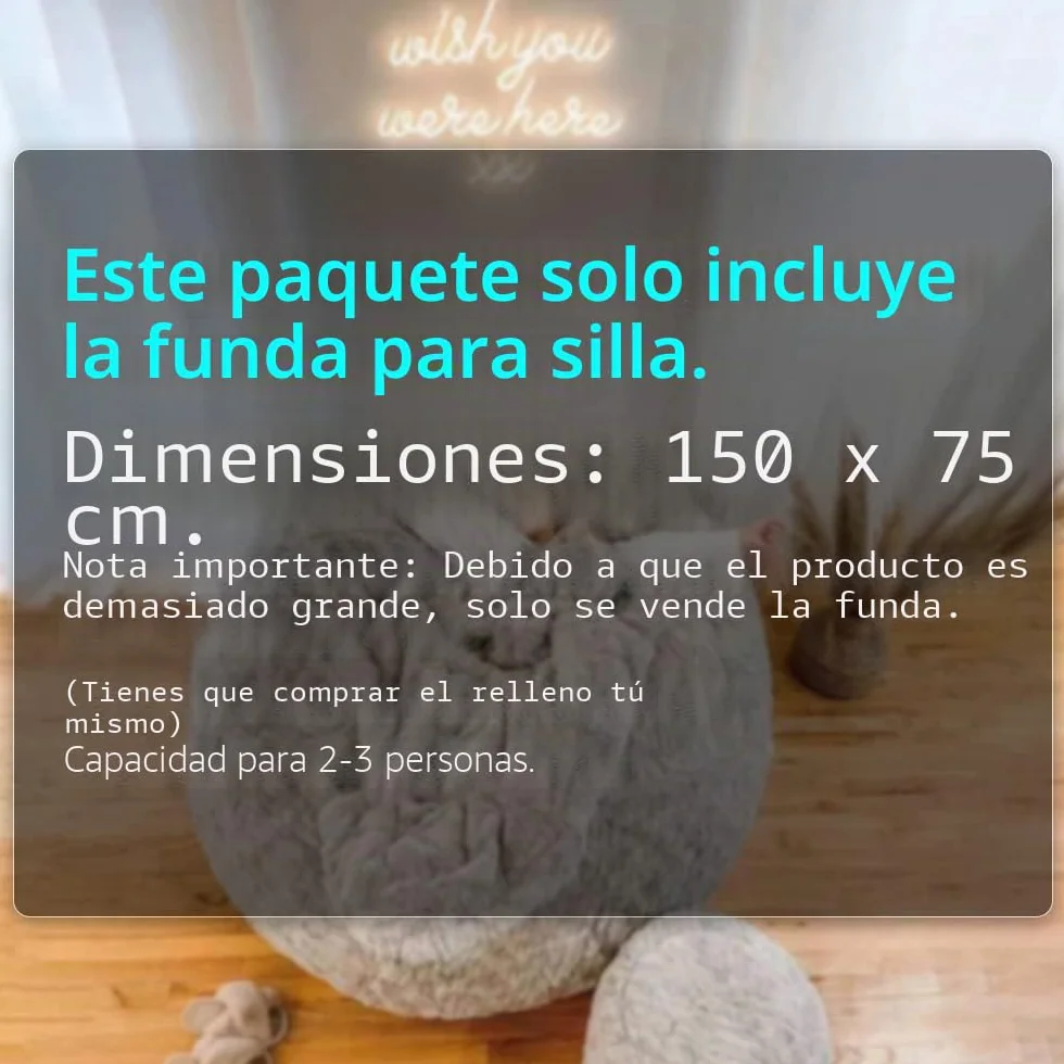 Leepesx Página de inicio Esponja Cama Puf Funda Protectora Dormitorio Balcón Sofá Grande Redonda Suave Sin Rellenos