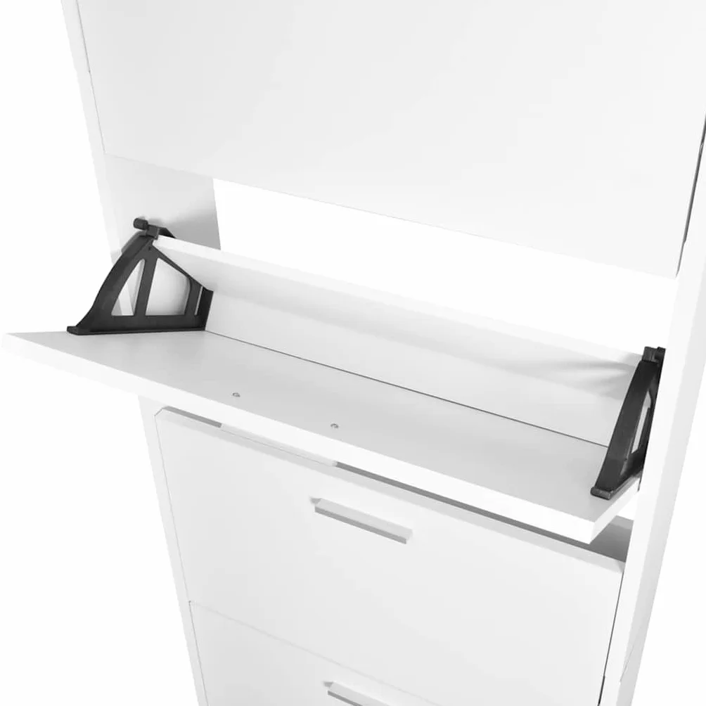 vidaXL Zapatero de Madera Blanco 5 Compartimentos Mueble Almacenaje de Zapato