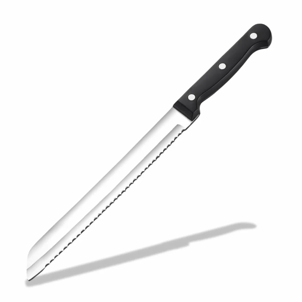 PARENCE.- Cuchillo de Pan/Cuchillo de Cocina de Acero Inoxidable con Filo Dentado y Mango Ergonómico -30cm