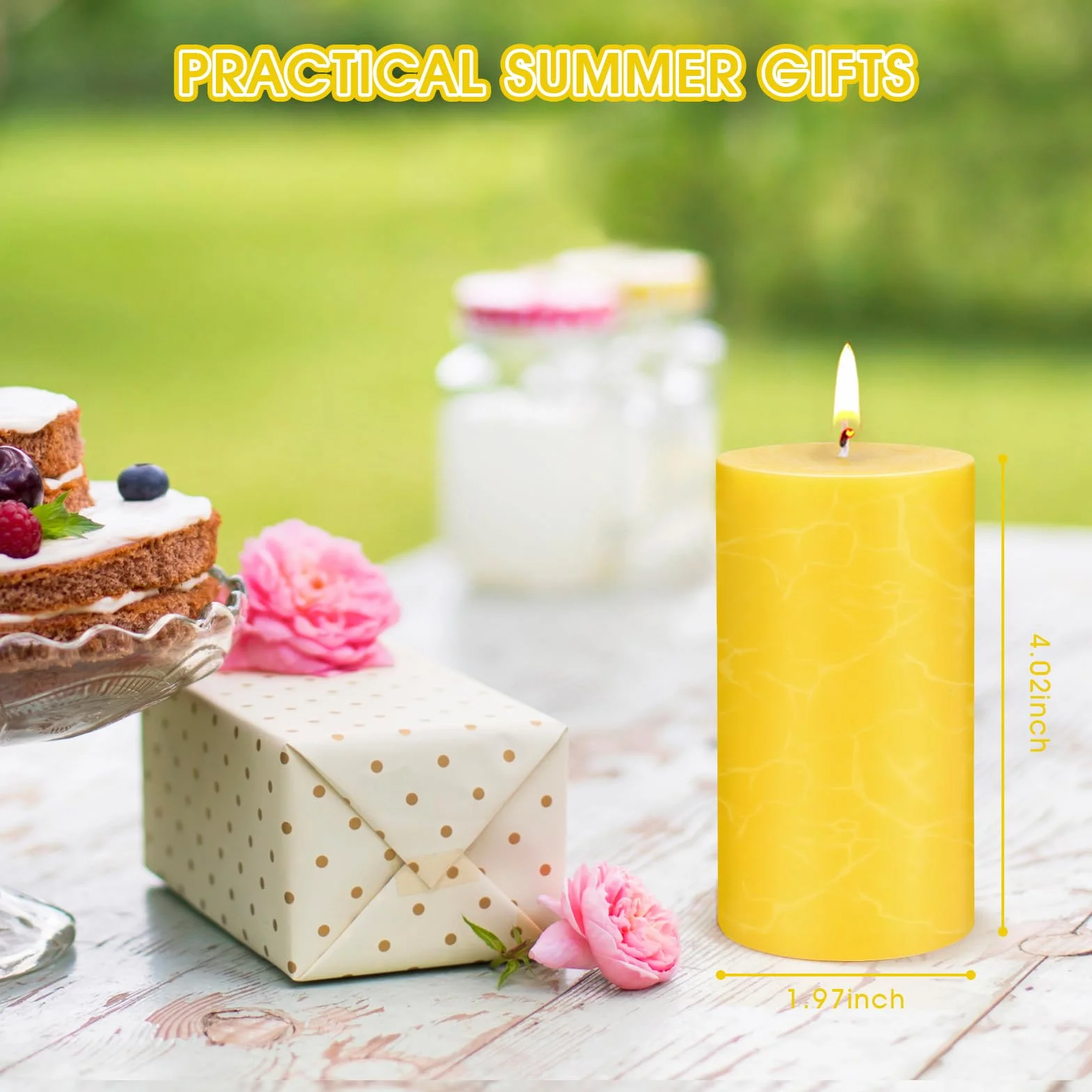 Velas de Citronela Grandes 50x100mm 120 Horas Aroma Fresco Sin Humo Sin Goteo