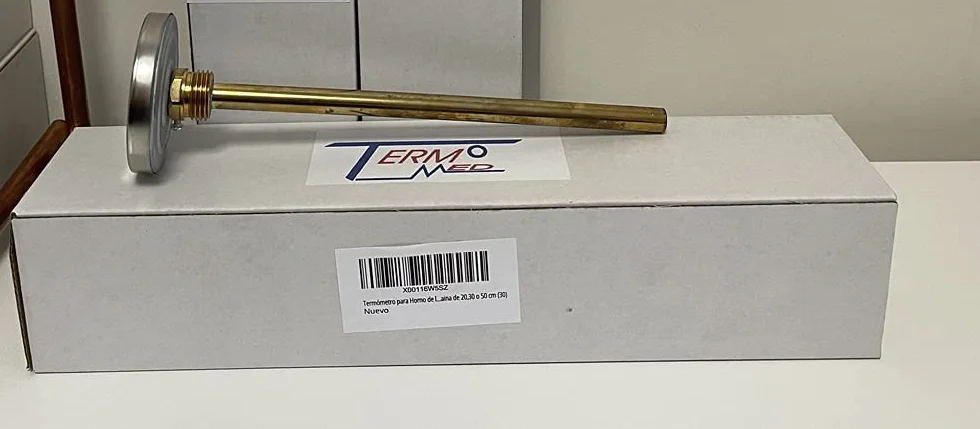 Termómetro para horno de leña, escala de 0 a 500ºC con vaina de 20,30 o 50 cm (30)