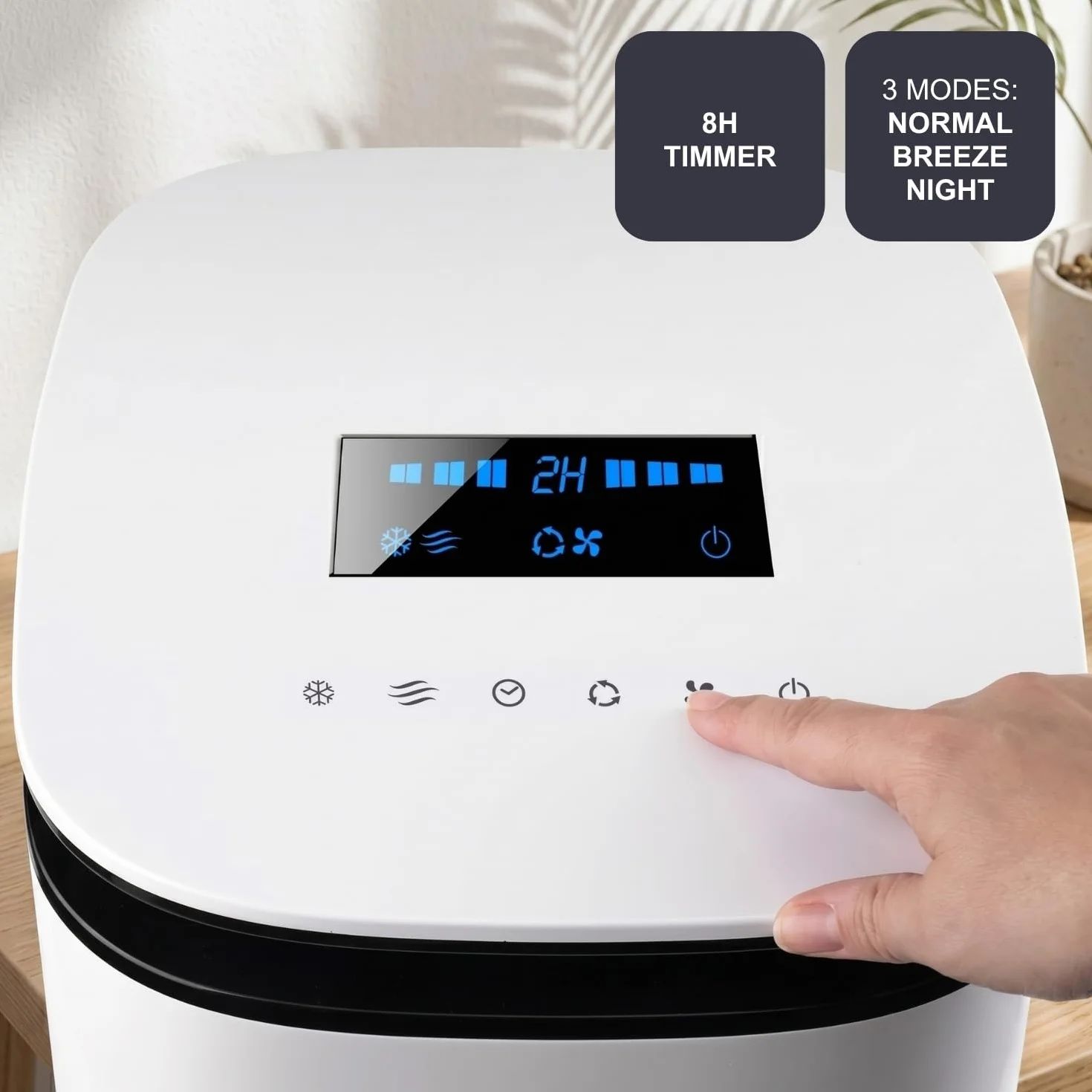 Black+Decker BXAC7E – Ventilador Humidificador Y Purificador | Climatizador | Control Remoto | Oscilación | 3 Velocidades Y Modos | Depósito 7L | 2 Contenedores De Hielo | Caudal 234 m³/h | Blanco