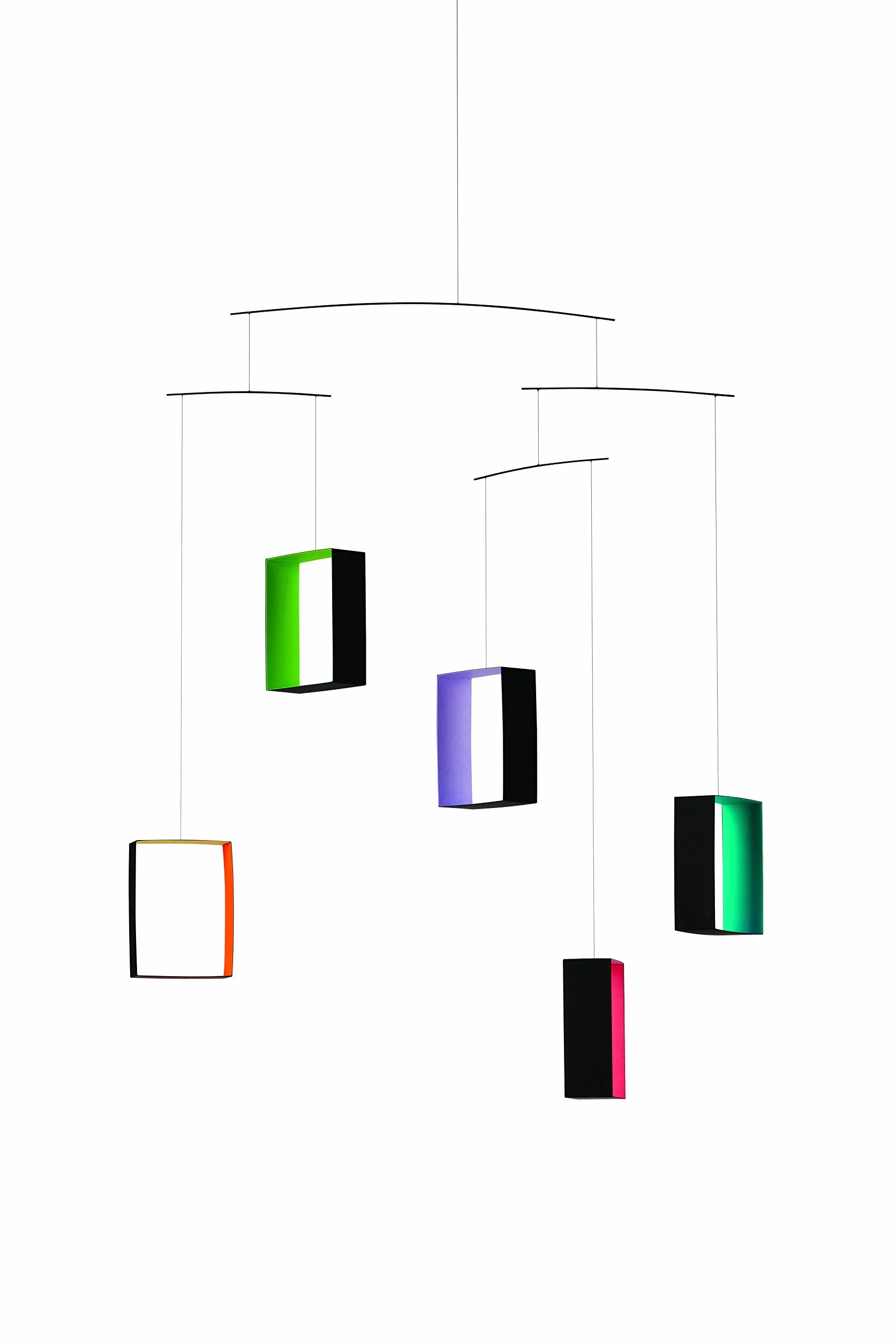 Flensted Mobiles Perspectives - Móvil de Acero, Negro/Multicolor, 60 x 45 cm