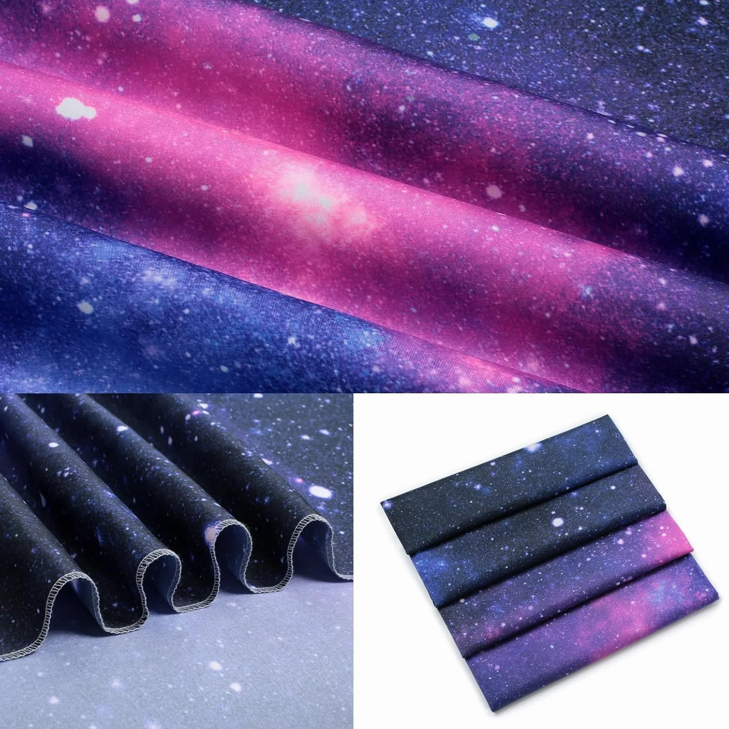 Tapiz Galáctico con Luz Negra Espacio Azul Cielo Estrellado Nocturno Colgante UV Reactivo Brillante Oscuridad 180 x 230cm