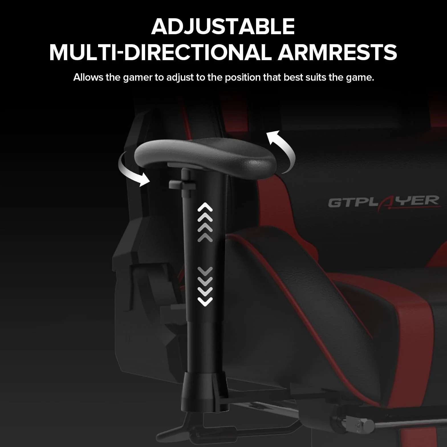 GTPLAYER Silla Gaming con Altavoz Bluetooth Reposapies Escritorio Oficina Gamer Ergonomica con Cojín Reposabrazos 3D Ajustables Respaldo Reclinable Multifuncional Rojo