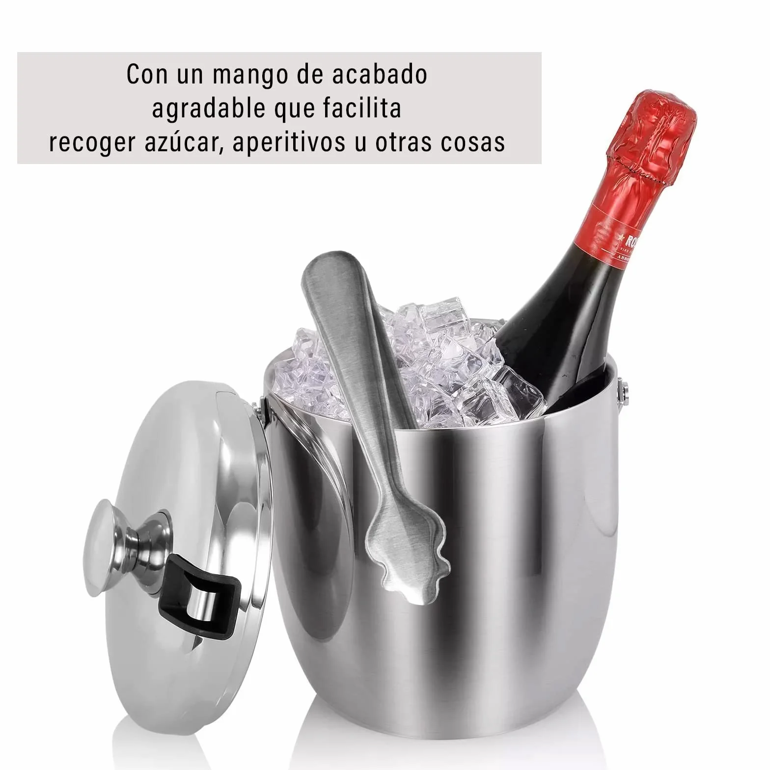 Pinzas para Hielo Pack de 3 para Servir Cubitos, Aperitivos y Cócteles