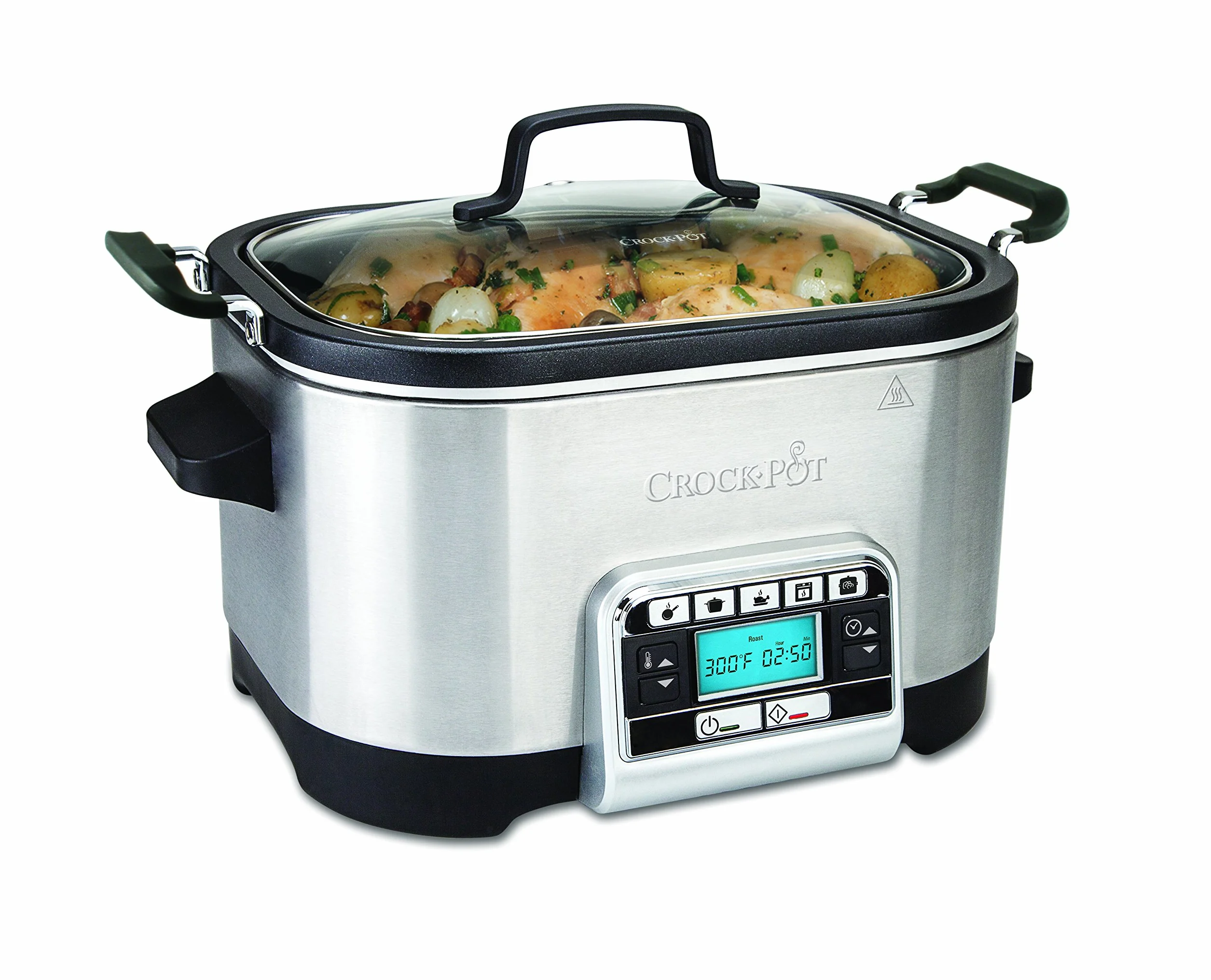 Crock-Pot CSC024 Olla de cocción lenta, 240 W, 5.6 litros, Acero Inoxidable, Gris