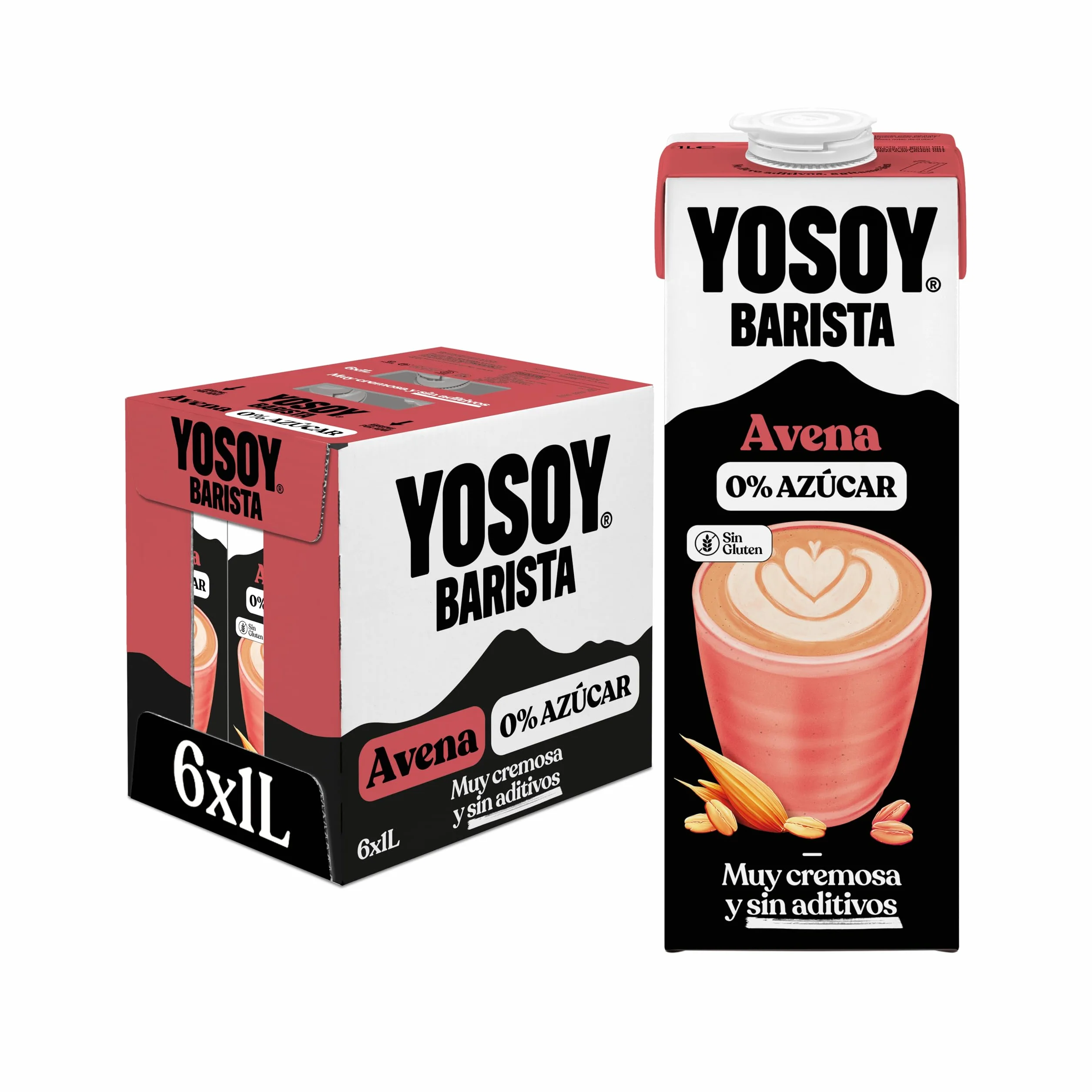YOSOY Bebida Vegetal de Avena Barista sin Azúcar Pack 6 x 1L