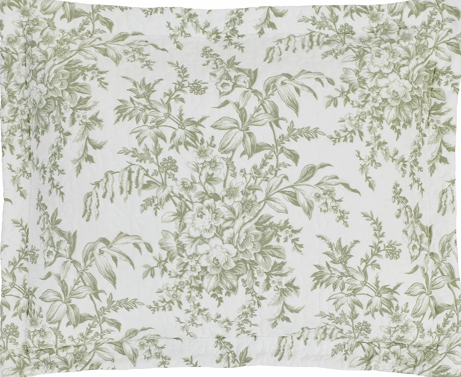 Laura Ashley - Juego de edredón King, Ropa de Cama Reversible de algodón con Fundas a Juego, decoración Ligera para el hogar para Todas Las Estaciones (Bedford Verde/Blanquecino, King)