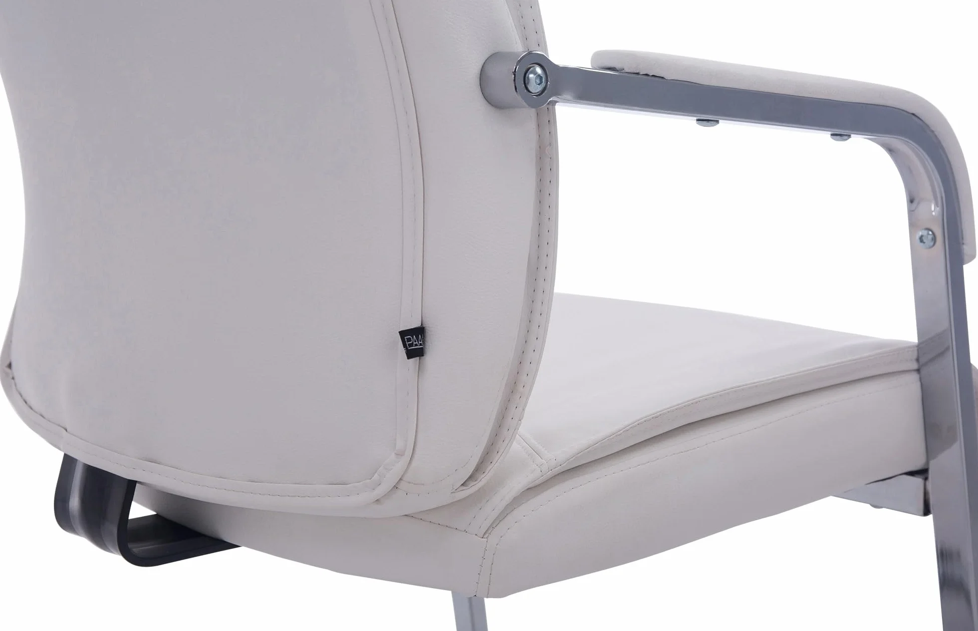 CLP Silla De Conferencia Anubis En Polipiel I Silla De Oficina En Estilo Cantiléver, con Reposabrazos & Base Metálica, Color:Blanco