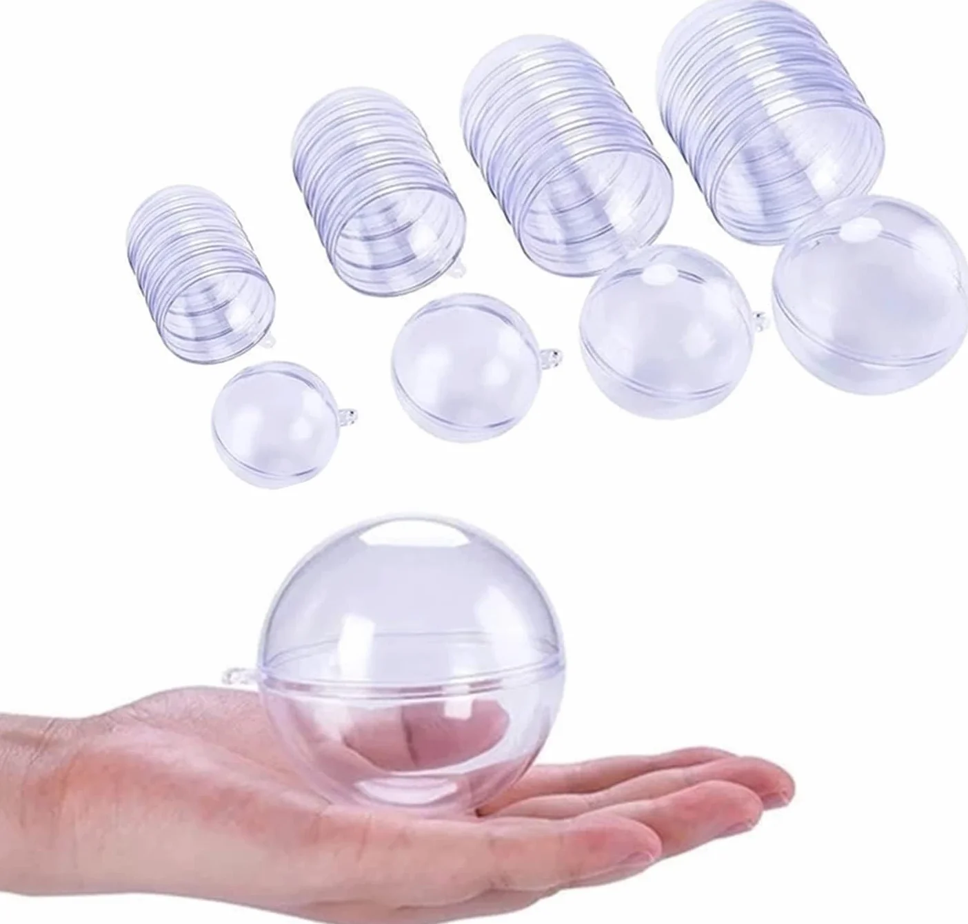 Bolas de acrílico transparentes rellenables 4 tamaños para árbol de Navidad decoración