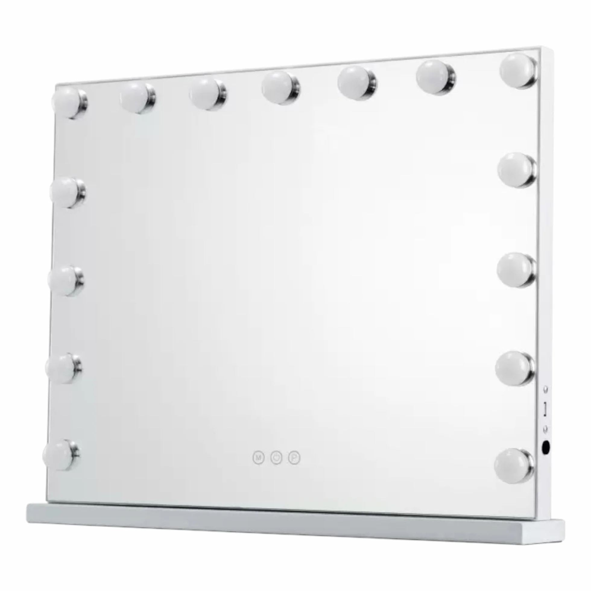 Mi Ko Mi Ka Espejo de Maquillaje con Iluminación LED: Tocador con 15 Bombillas, 3 Modos de Luz, Control Táctil, USB Recargable | Espejo de Maquillaje con Aumento y Luz para Maquillaje (Grande)