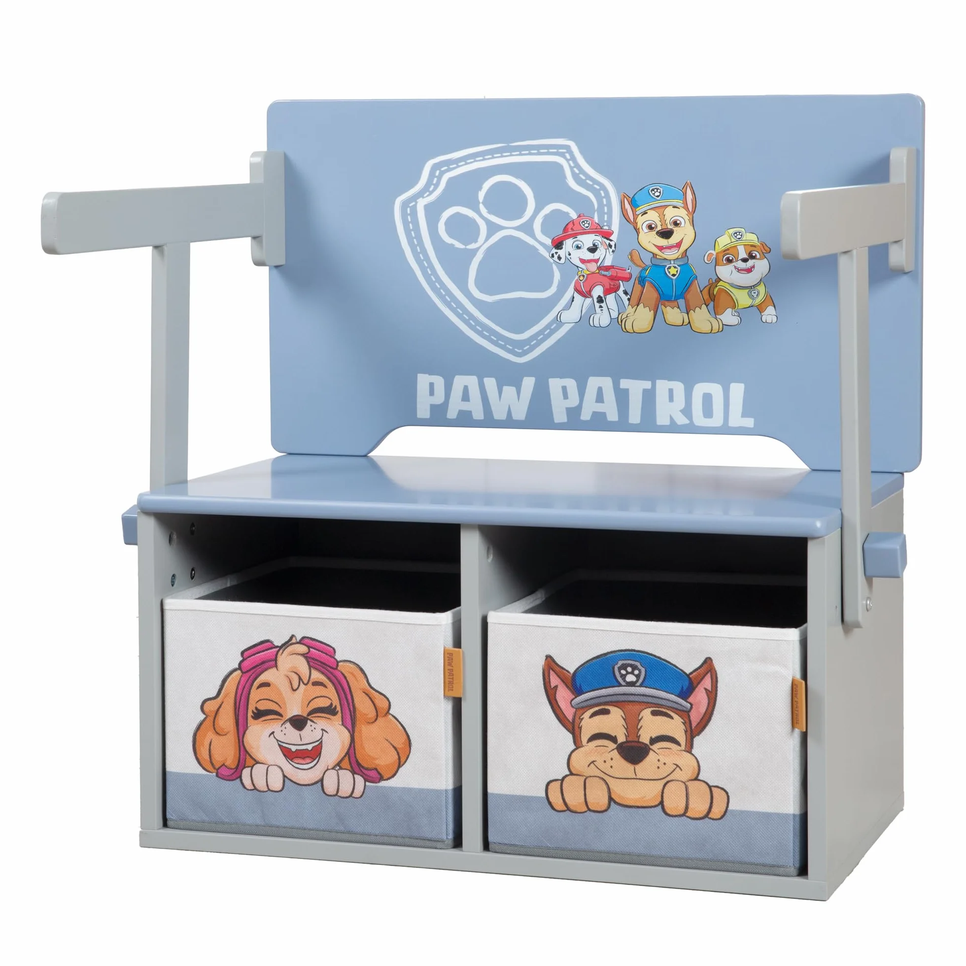 Banco Plegable Paw Patrol Convertible en Mesa Infantil Madera Gris/Azul 18 Meses + 2 Cajas