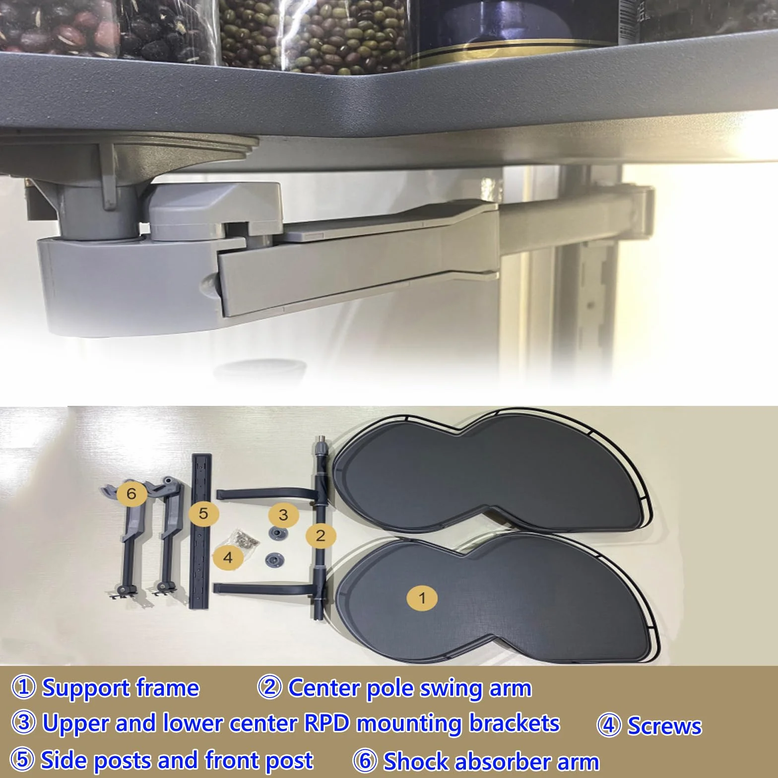 Cajones Extraibles Para Cocina Bandeja Extraible Armario Cocina, Mueble Esquinero Cocinas, Organizador Extraible Cocinas Bandeja Extraibles Armario con 2 Estantes Giratorios