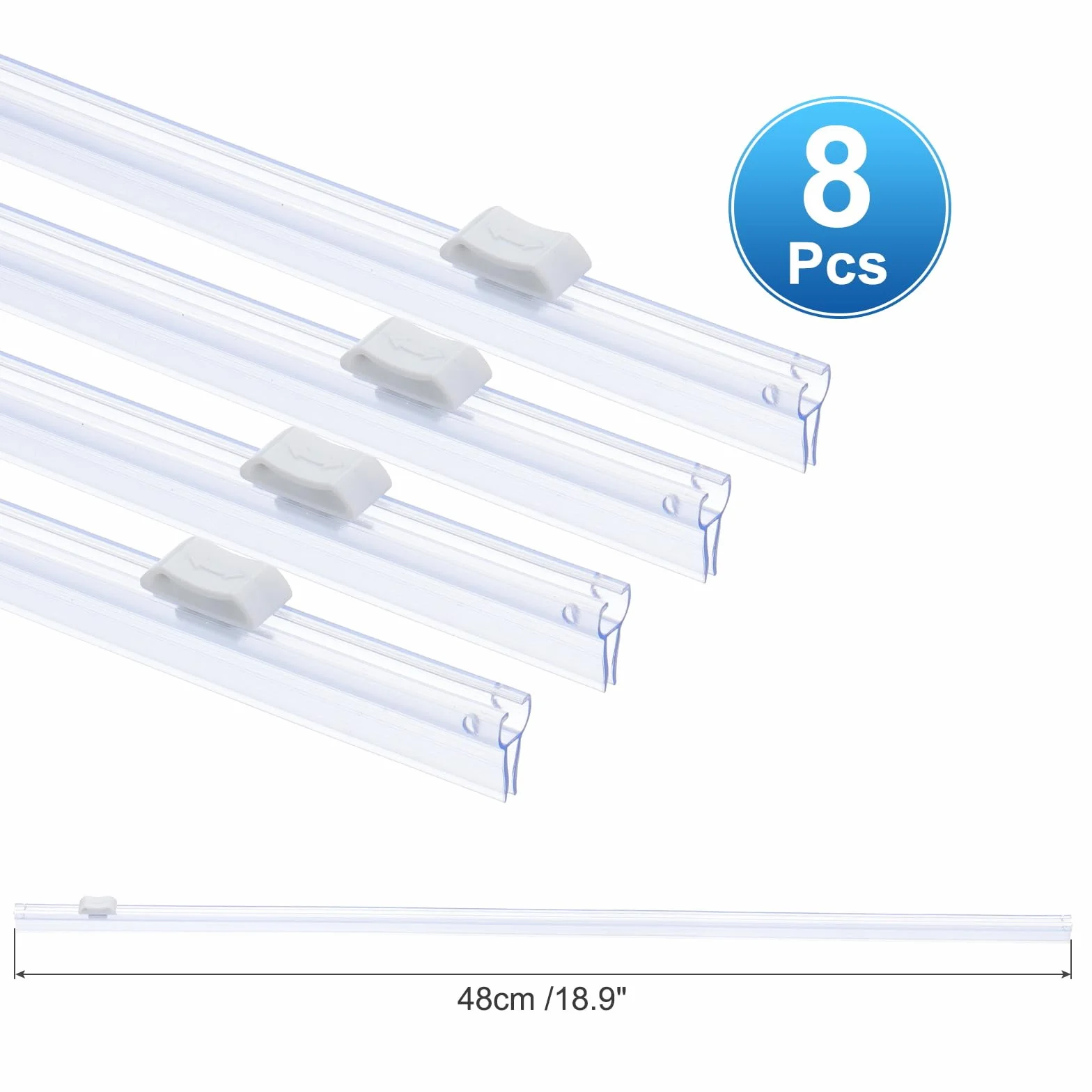 PATIKIL 8pcs Cortador Plástico, Cortador Deslizante Plástico 19in Ranura para Tarjeta Instalación Reemplazo para Dispensador Papel Aluminio Papel Encerado Pergamino Envoltura, Blanco