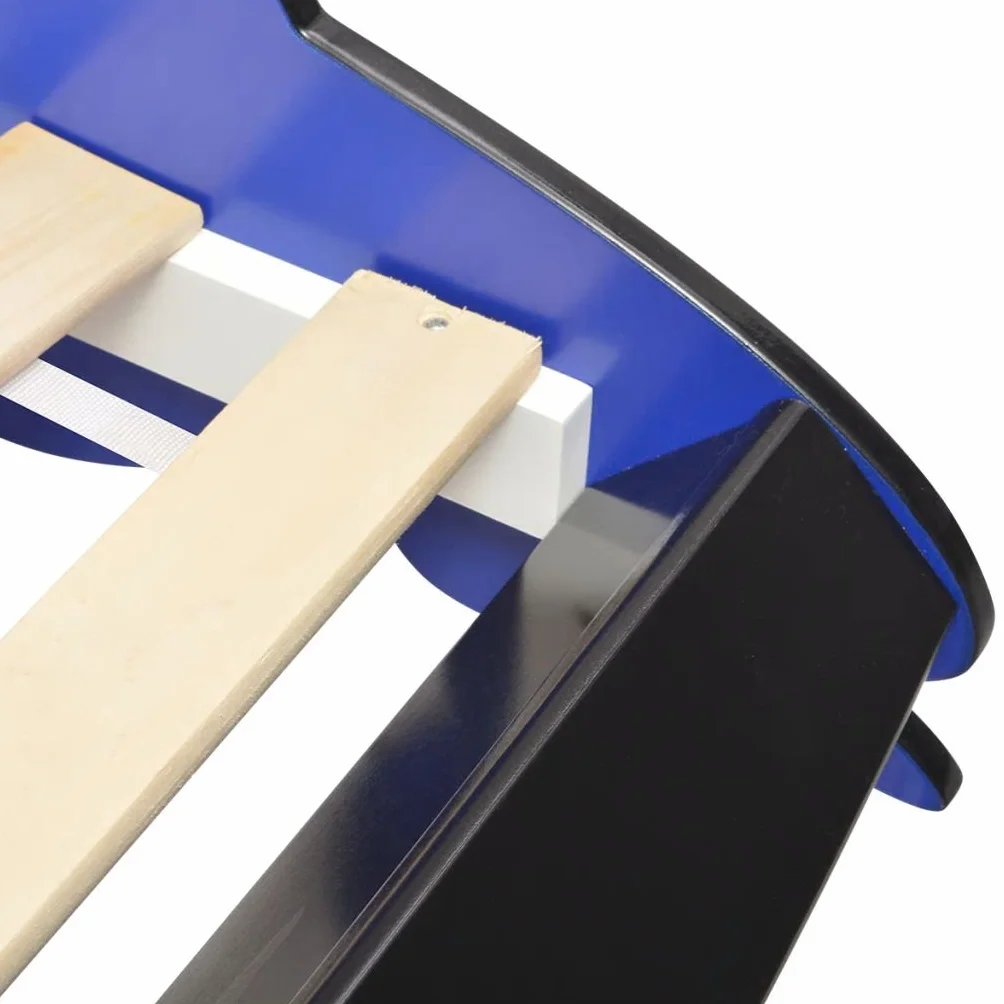 vidaXL Cama para Niños con Forma de Coche de Carreras con Luces LED Muebles para Habitación Infantil 90x200 cm MDF Azul